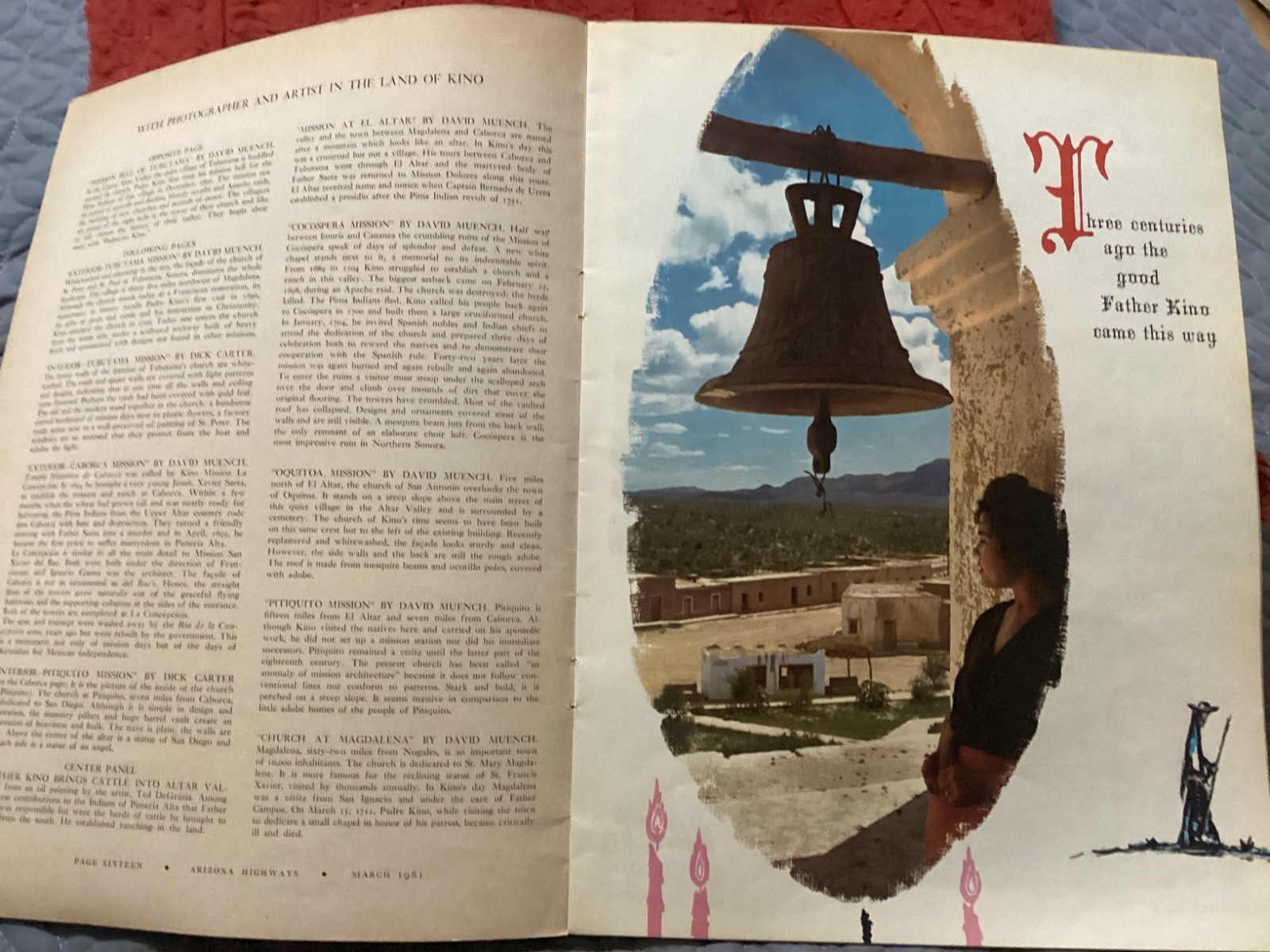 ARIZONA HIGHWAYS, MARCH 1961; FATHER KINO 1645-1711; GOOD COND/FREE POSTAGE!!!!