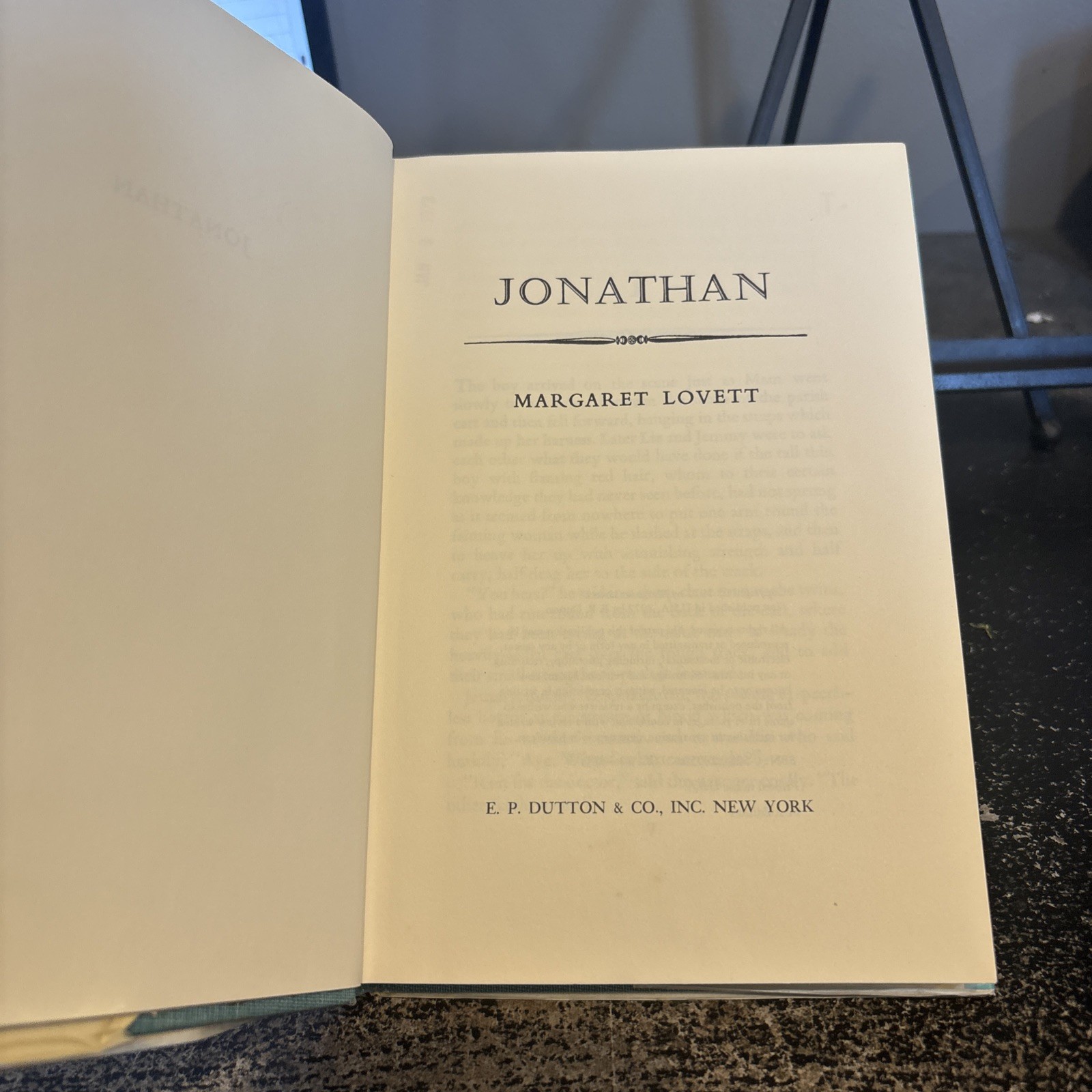 Jonathan by Margaret Lovett. First Edition HC With DJ. 1972