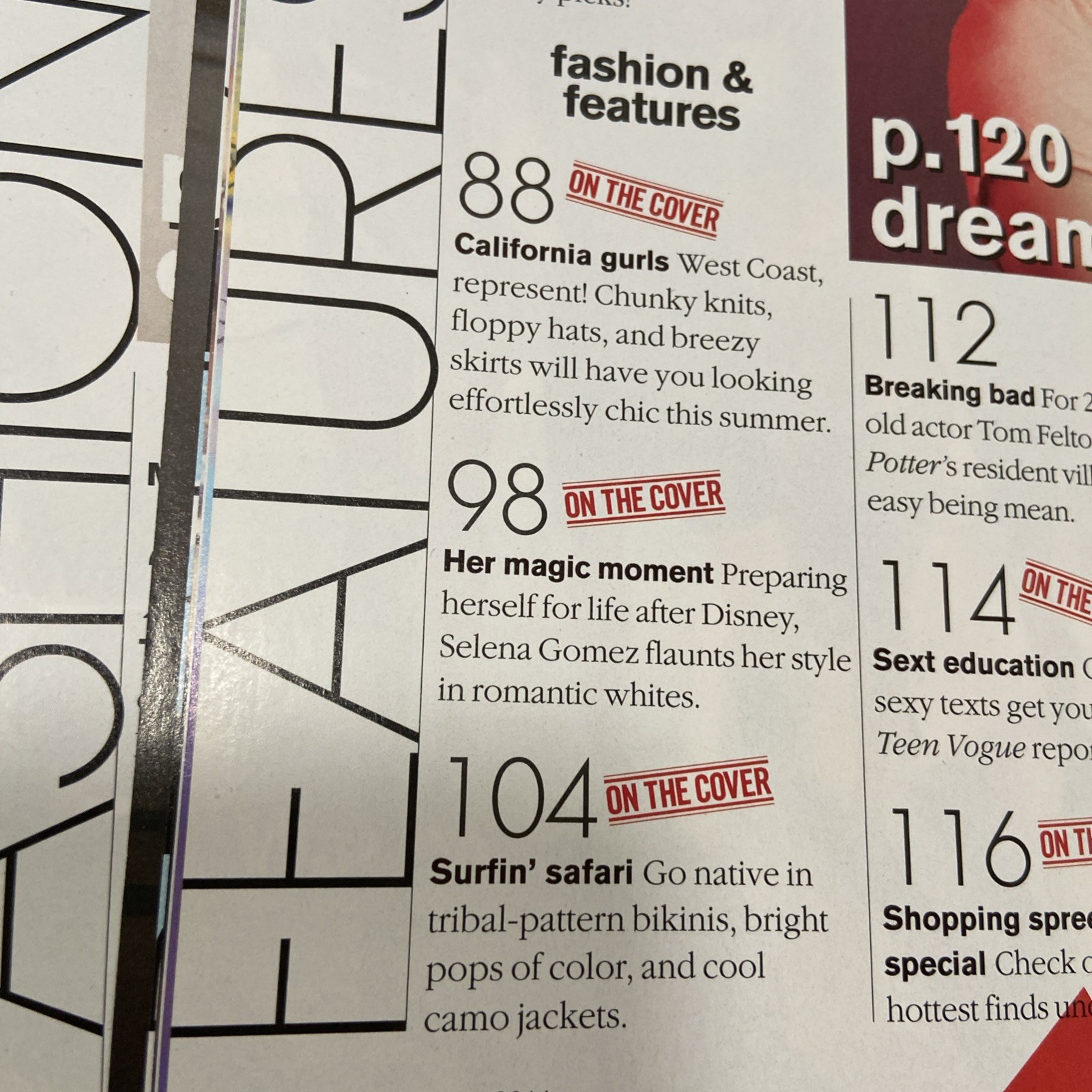 Teen VOGUE Magazine Selena Gomez June / July 2011 Teen Celebrity Fashion RARE