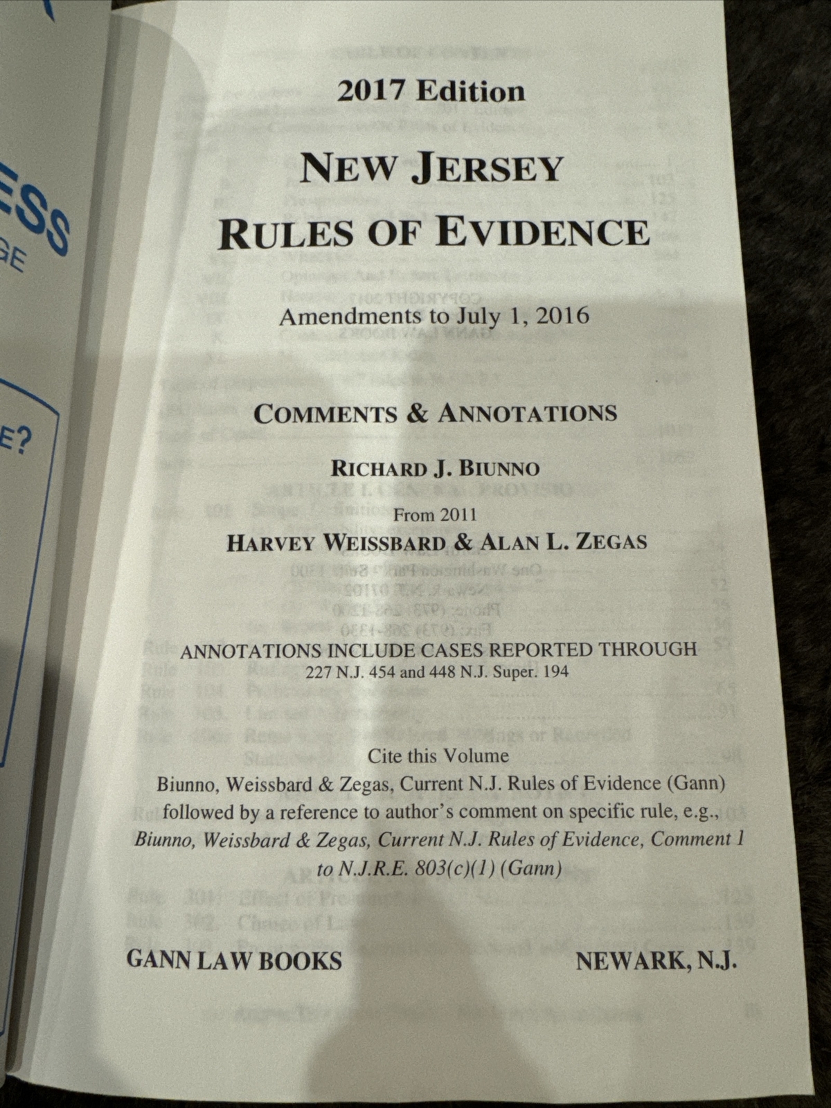 New Jersey Rules Of Evidence 2017