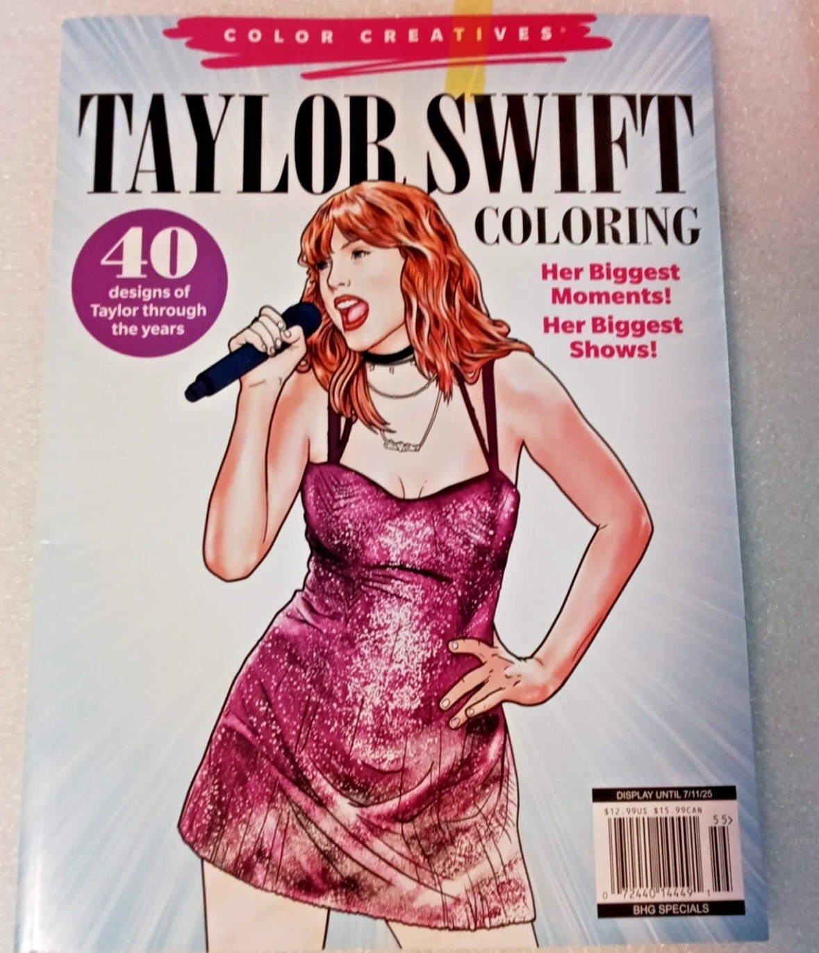 Taylor Swift Coloring Book 2025 BHG Specials 40 Designs of Taylor to Color! NEW