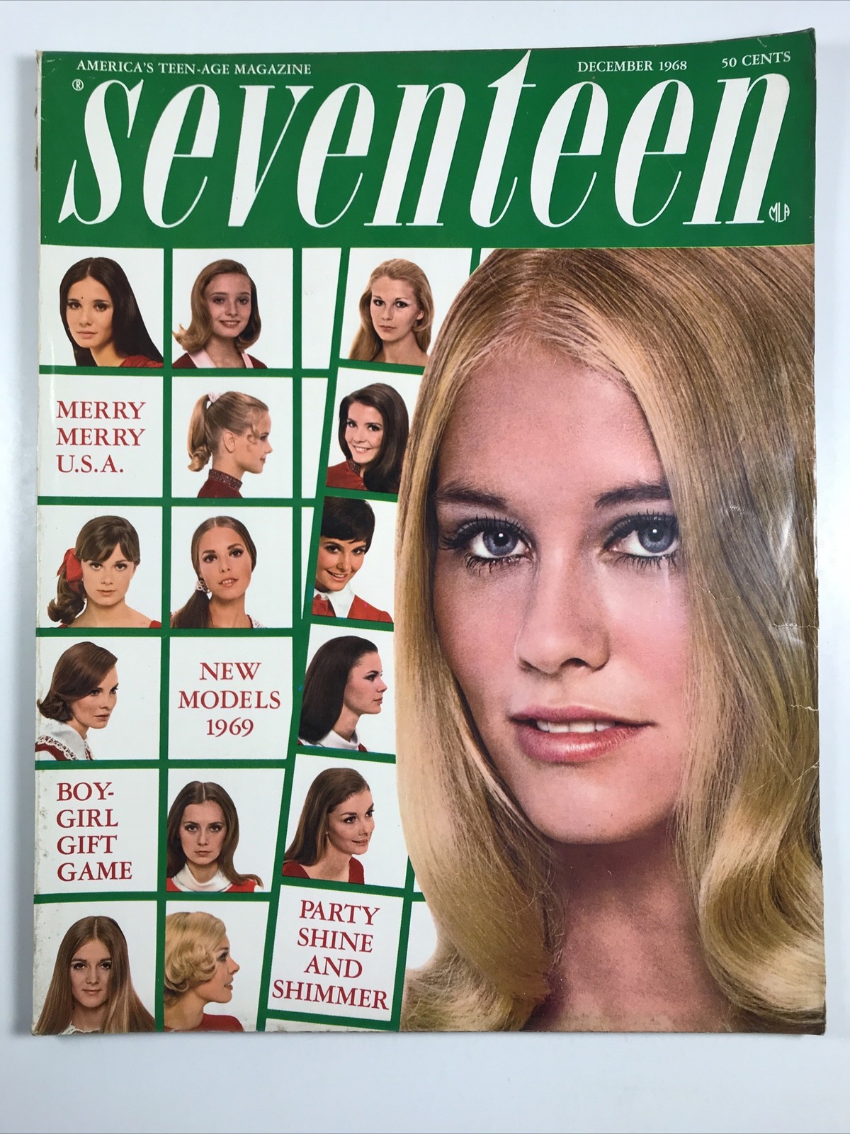 SEVENTEEN magazine December 1968-Fashion makeup hair Cover: Cybill Shepherd