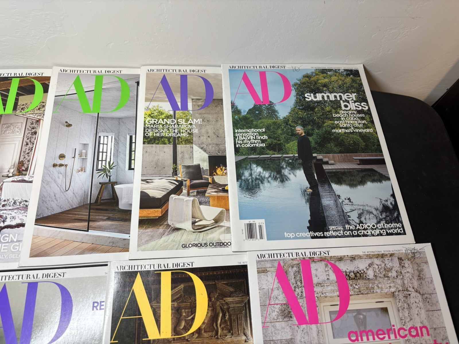 Lot of 9 Architectural Digest Magazines Various Years 2018-2023 Conde Nast