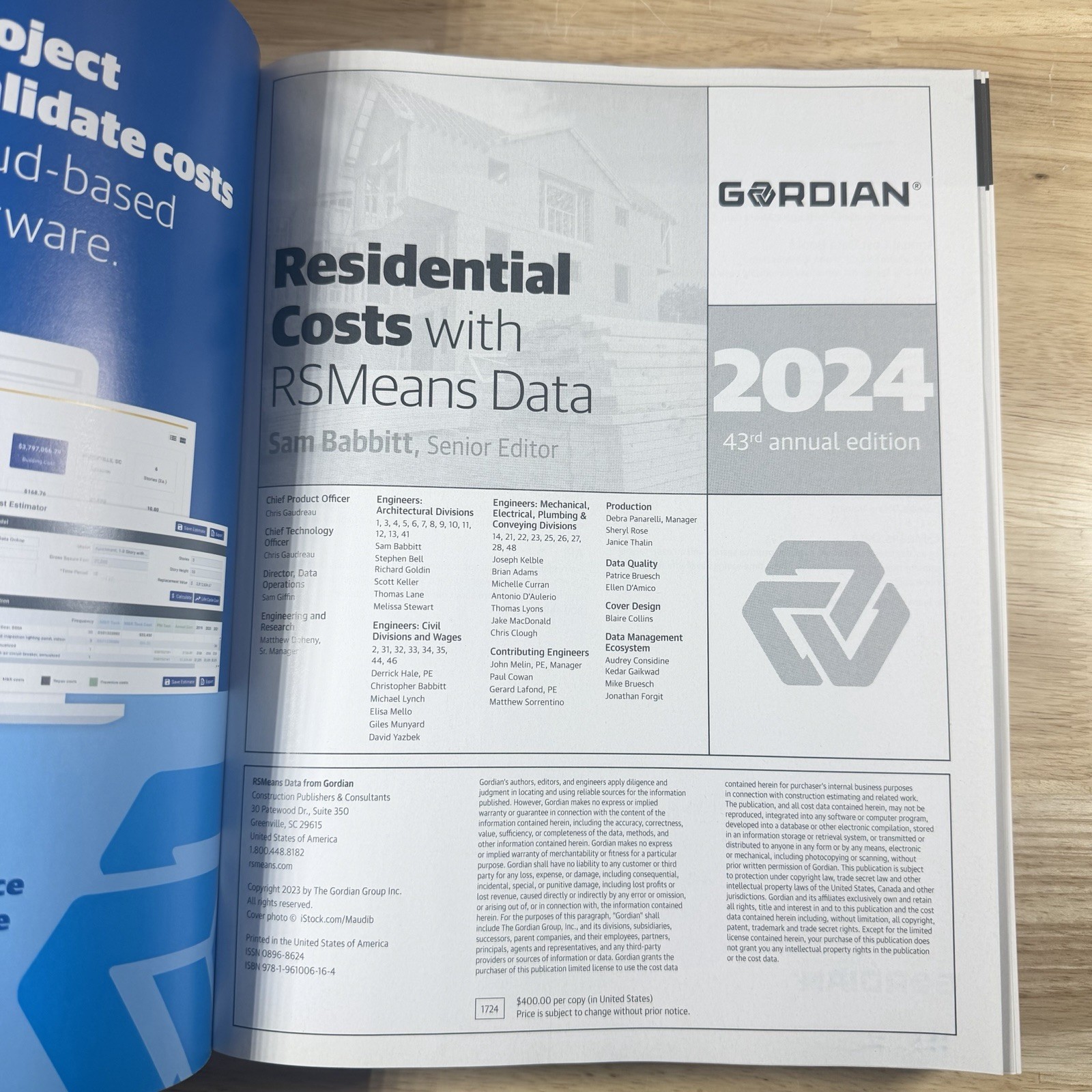 Residential Costs with RSMeans Data : 2024 by Gordian