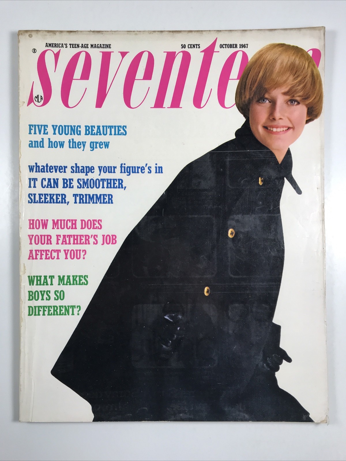 SEVENTEEN magazine October 1967-Fashion makeup hair Cover: Lucy Angle