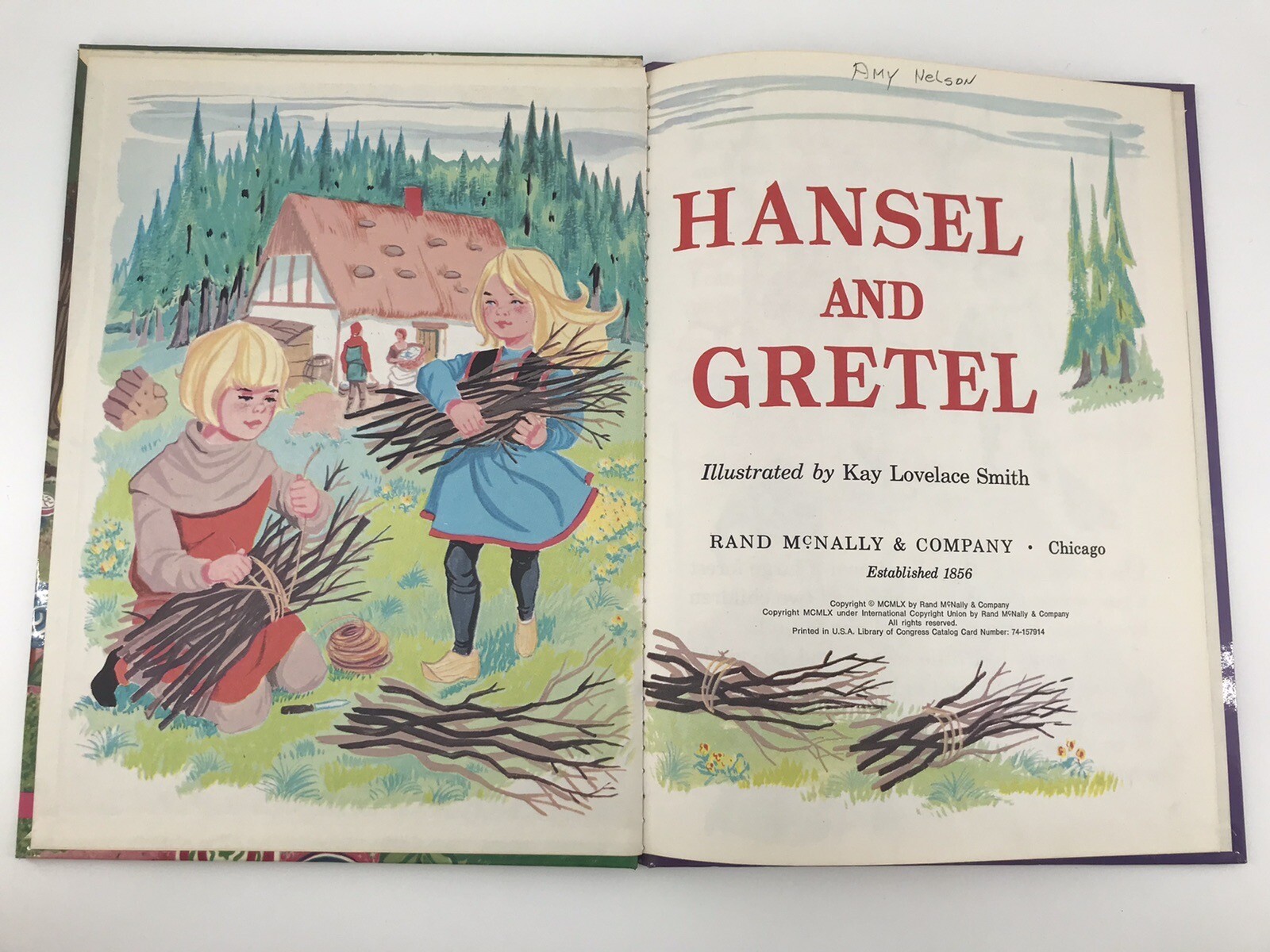 Hansel And Gretel – A Rand McNally Giant Book 1960 – Oversized 12.25” x 9.25”