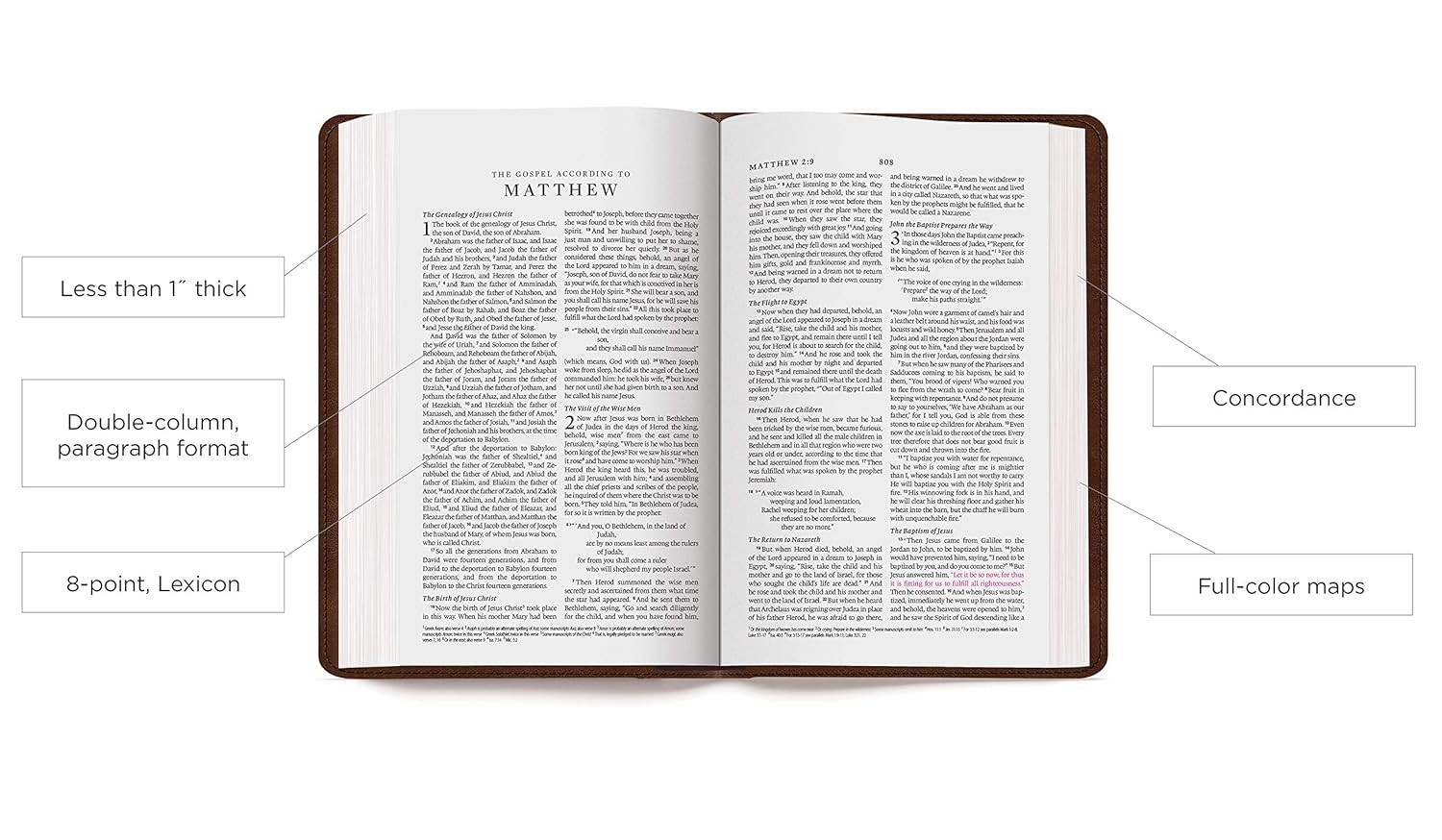 ESV Thinline Bible, Flap w/ Strap $109.99 Retail – Brown Natural Genuine Leather