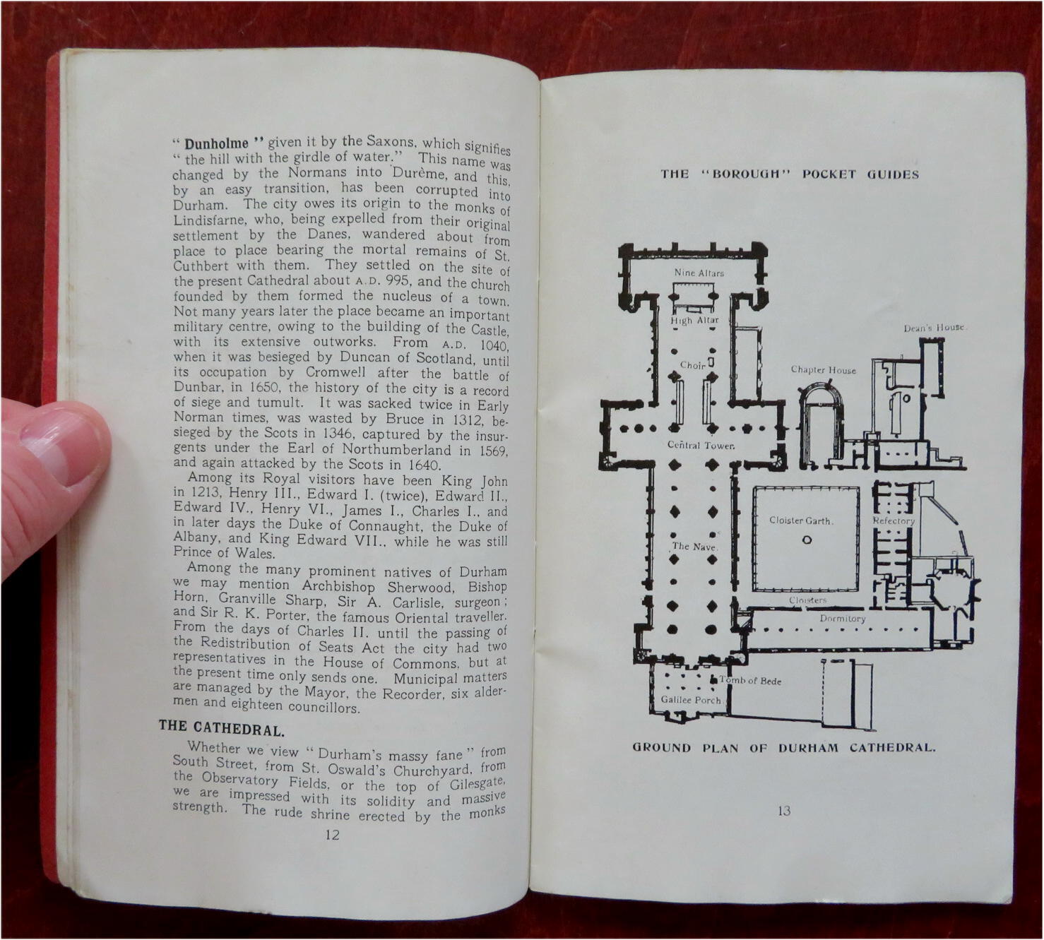 Durham England United Kingdom c. 1910 illustrated tourist pocket guide