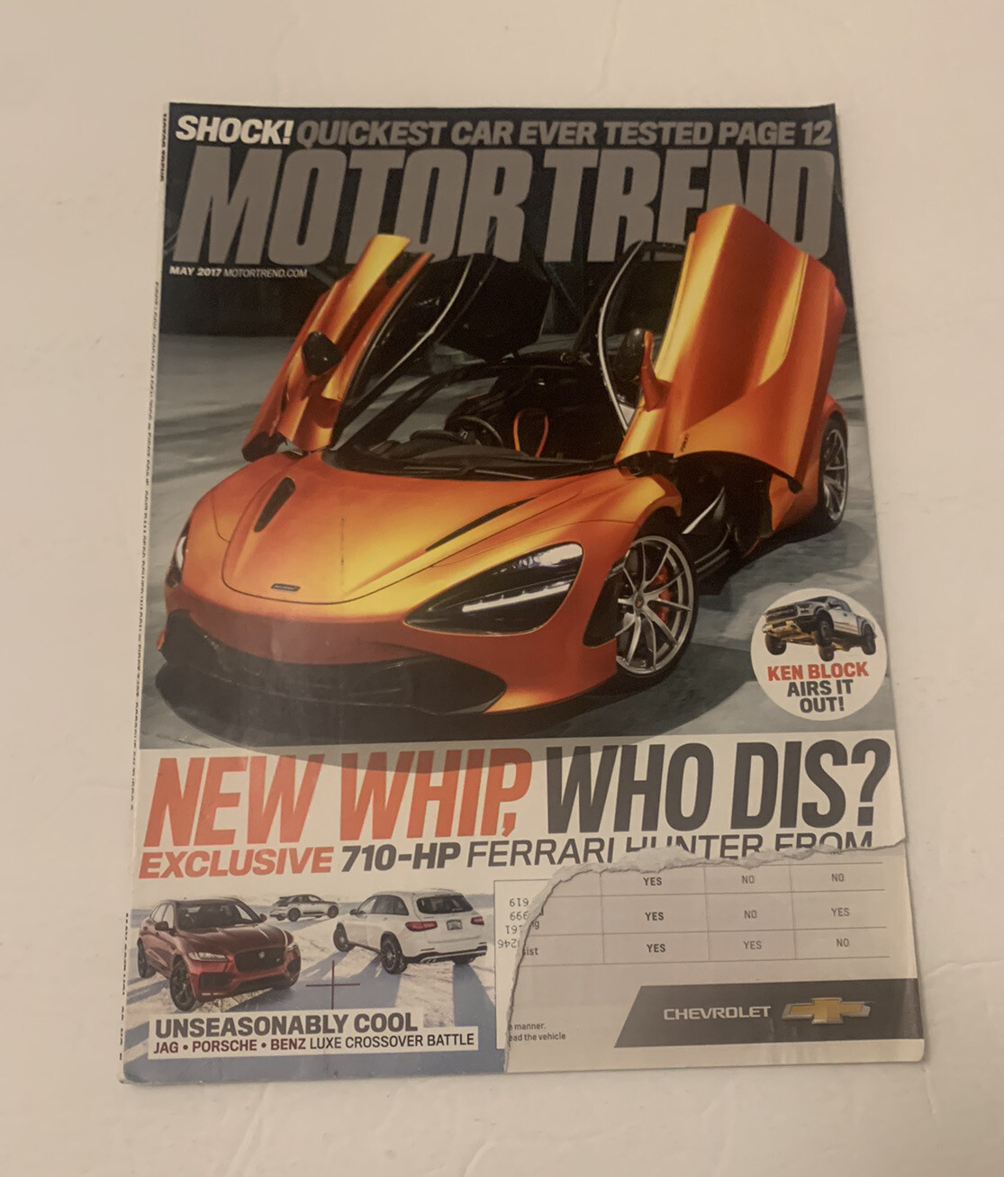 MotorTrend Magazine May 2017 Ripped Cover 102 Pages Ferrari Vision Board Scrap