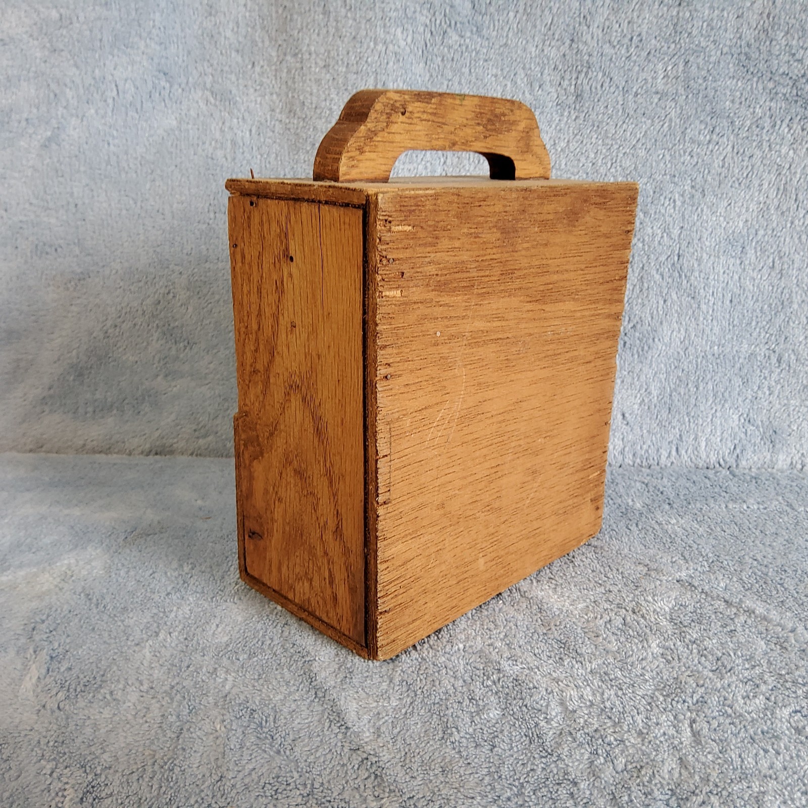 Vintage Hand-Painted Wooden « MY CRAYONS » Storage Caddy Tote Nostalgia Kids Toy