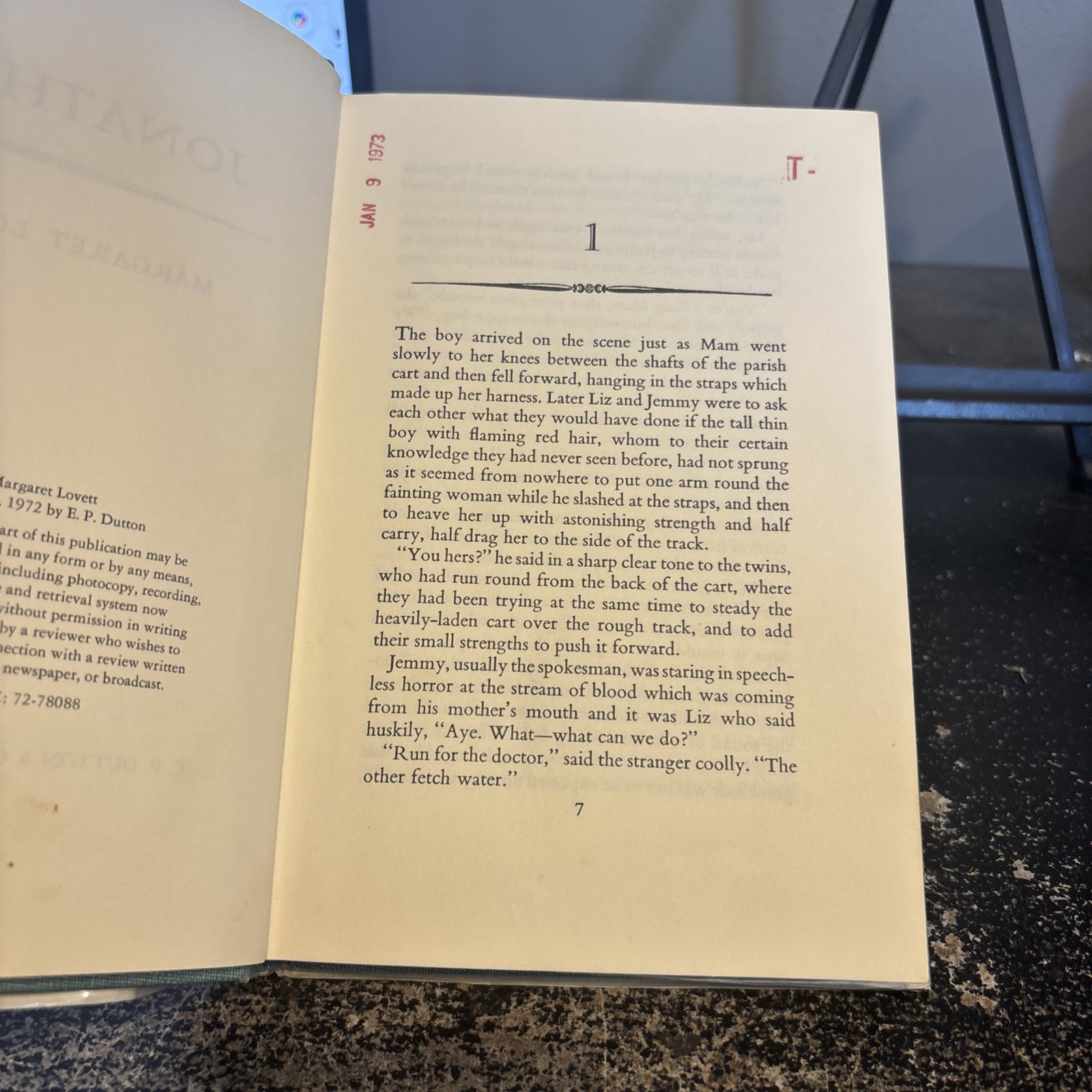 Jonathan by Margaret Lovett. First Edition HC With DJ. 1972