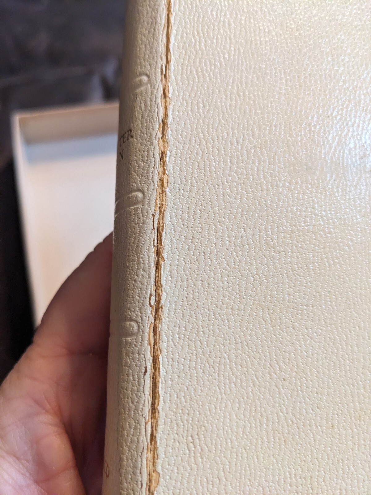 World Bible KJV White Cover Zipper w/ Cross, Family Register 1956- Some Writing!