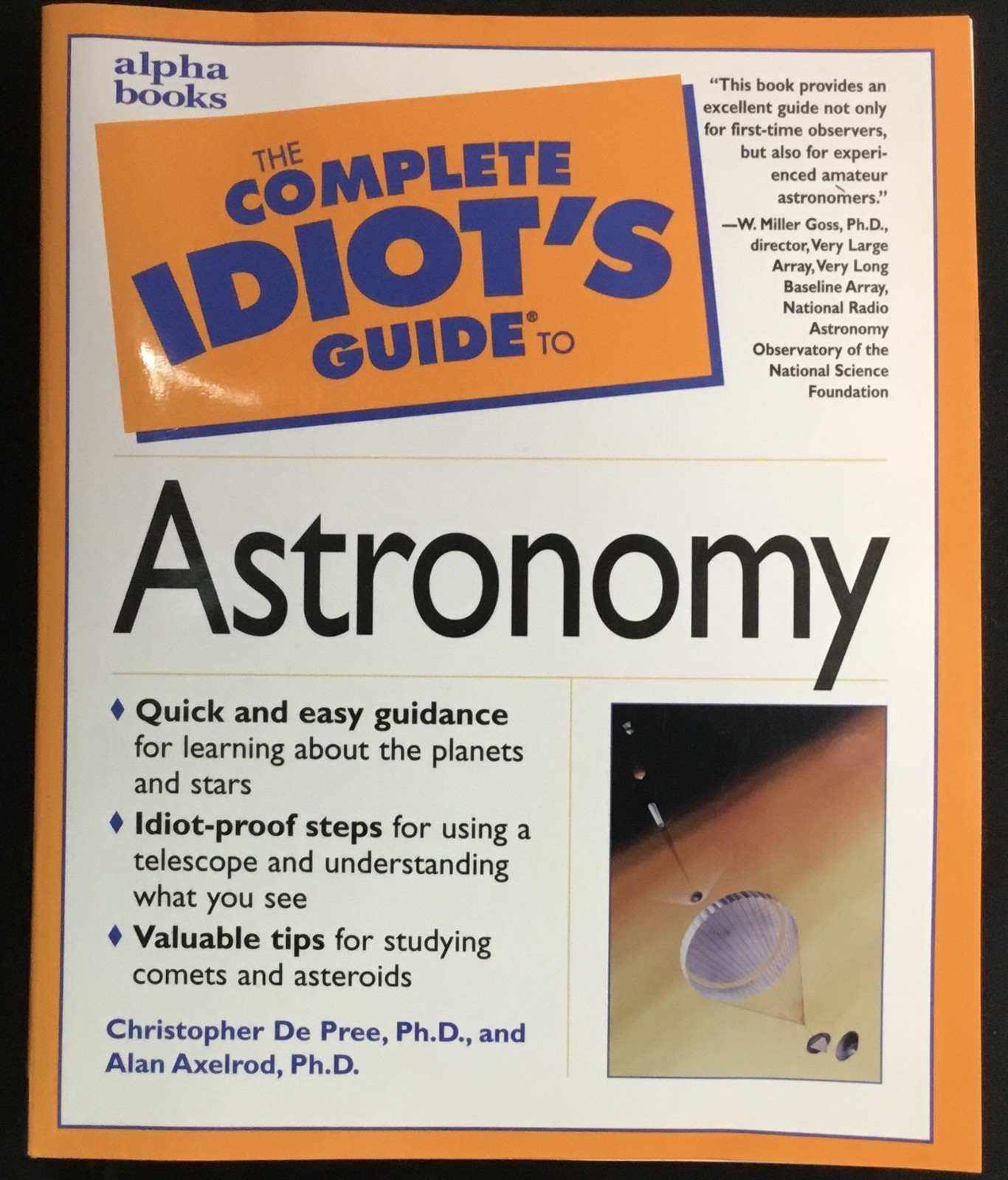 Book, Idiot&rsquo;s Guide to Astronomy, Alpha Books, 1999, 448 pages, illustrated