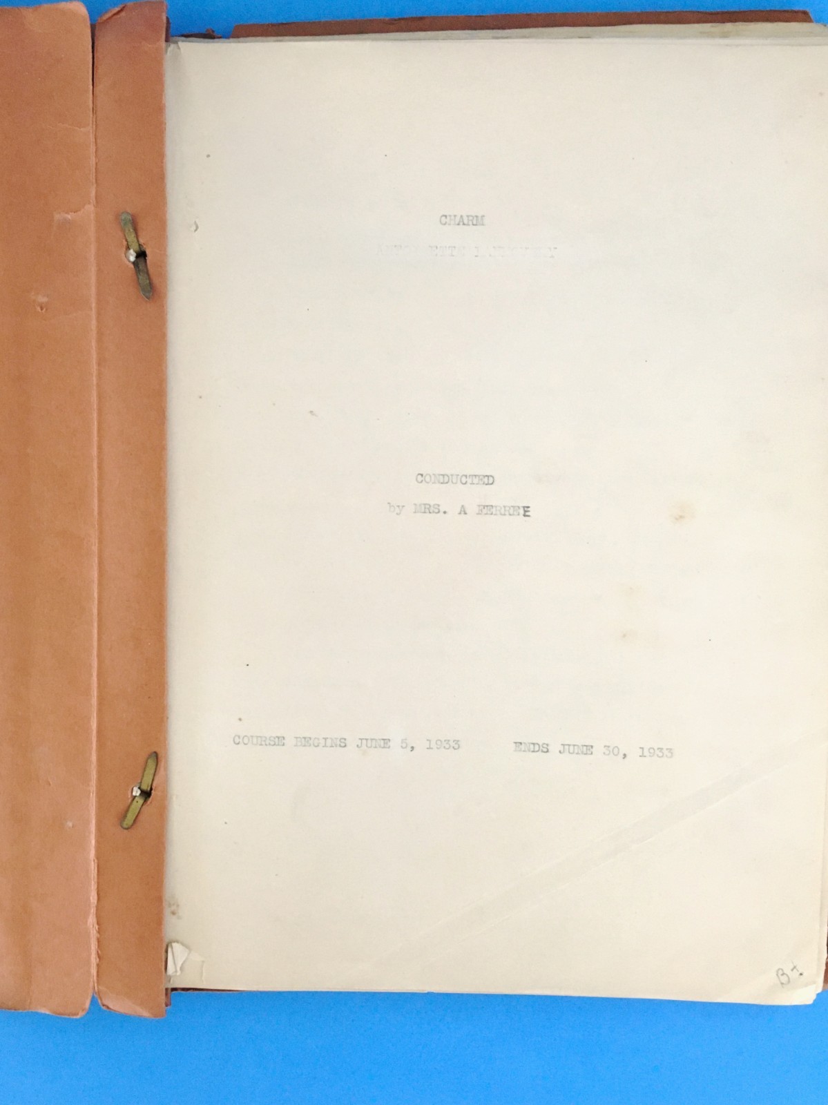 1933 Business School Women&rsquo;s Course Book Hair Fashion Makeup Woodbury College LA