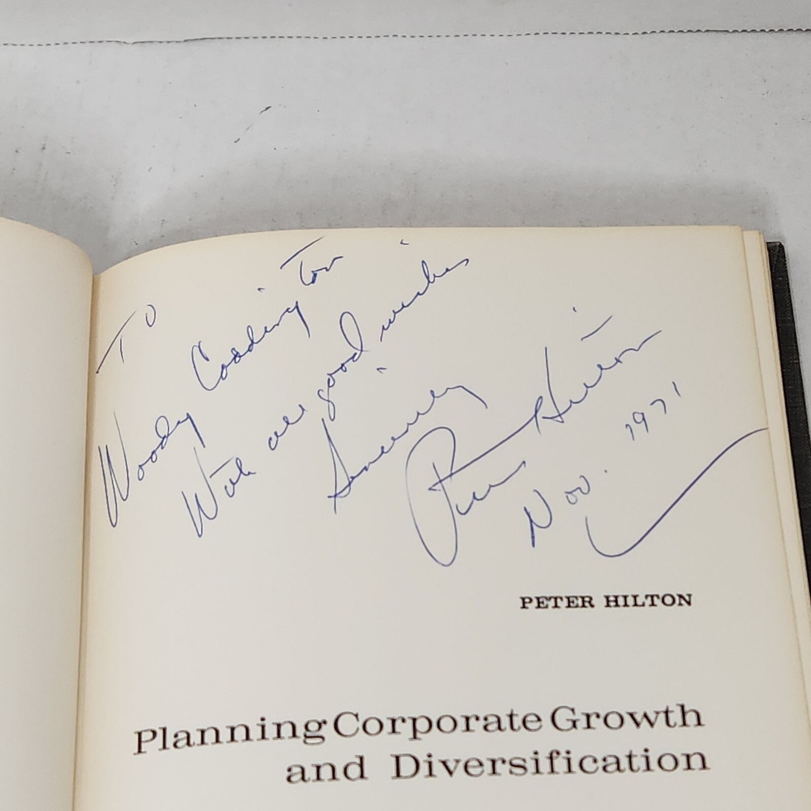 Planning Corporate Growth and Diversification Peter Hilton SIGNED HC DJ 1970 VTG
