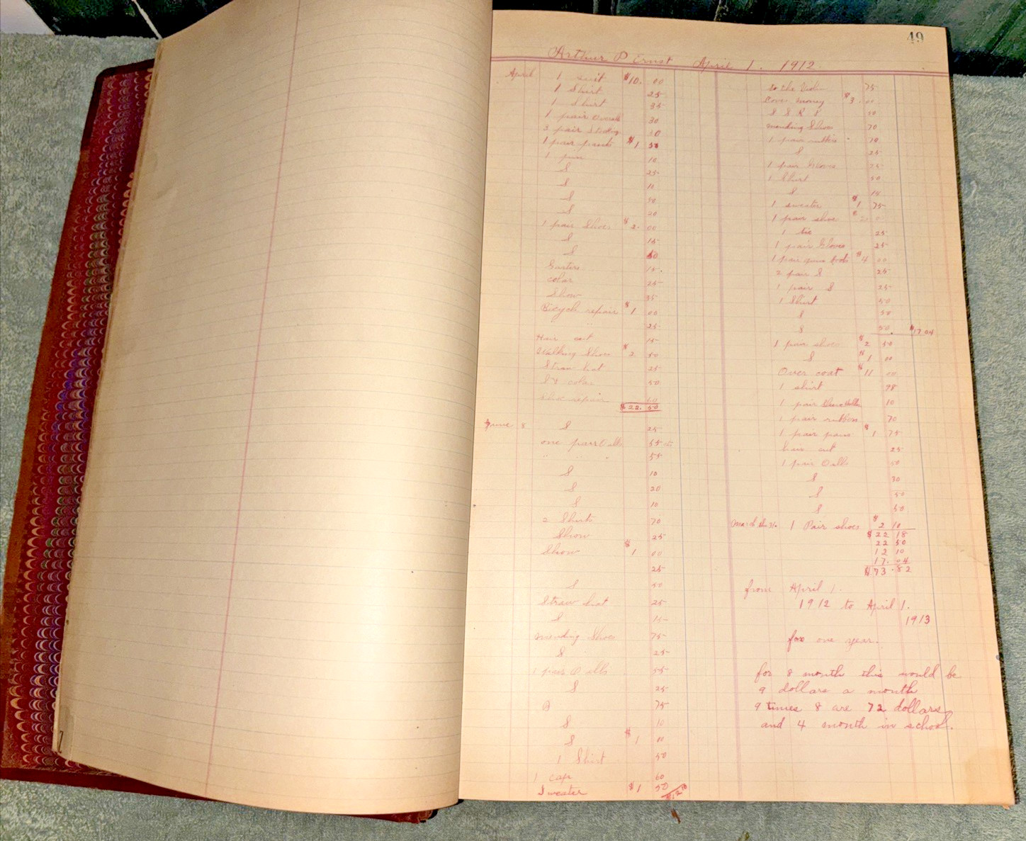 Huge Antique 1905 Ledger (Howard R. Rohn of Garfield, Berks Co. PA)