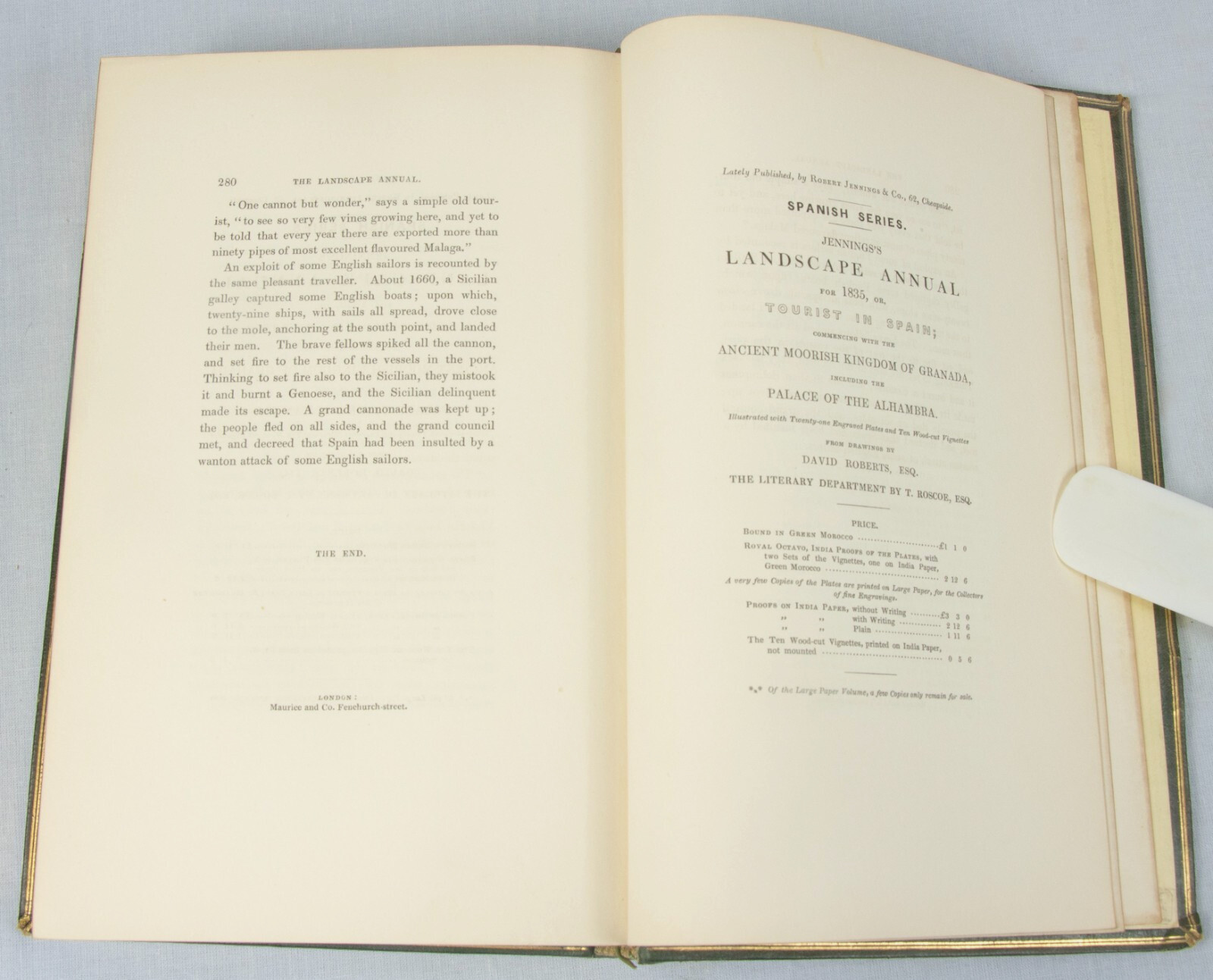 ANDALUSIA Spain 1836 – David ROBERTS engravings – LARGE PAPER copy India Proofs
