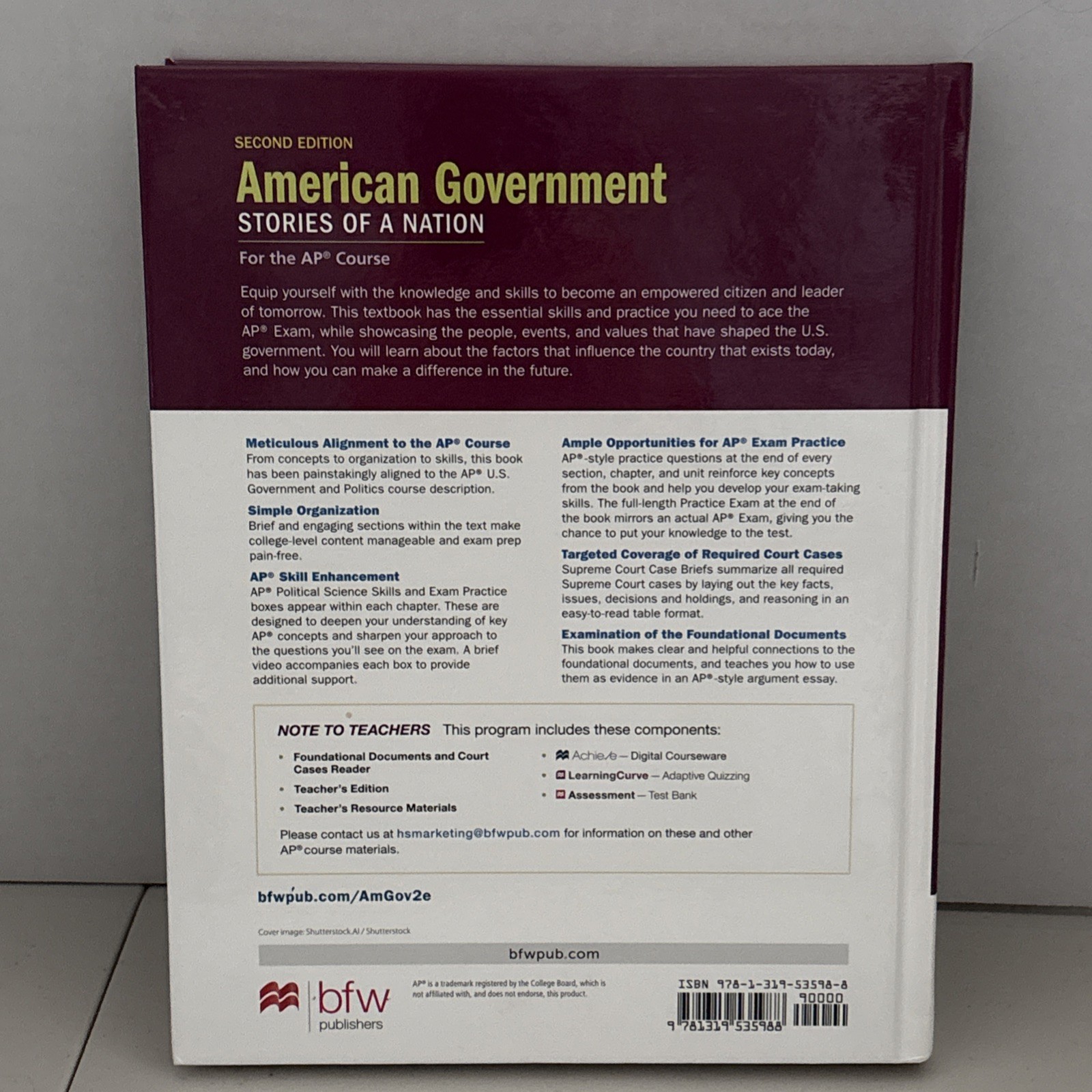 American Government: Stories of a Nation AP 2nd Edition Hardcover NEW