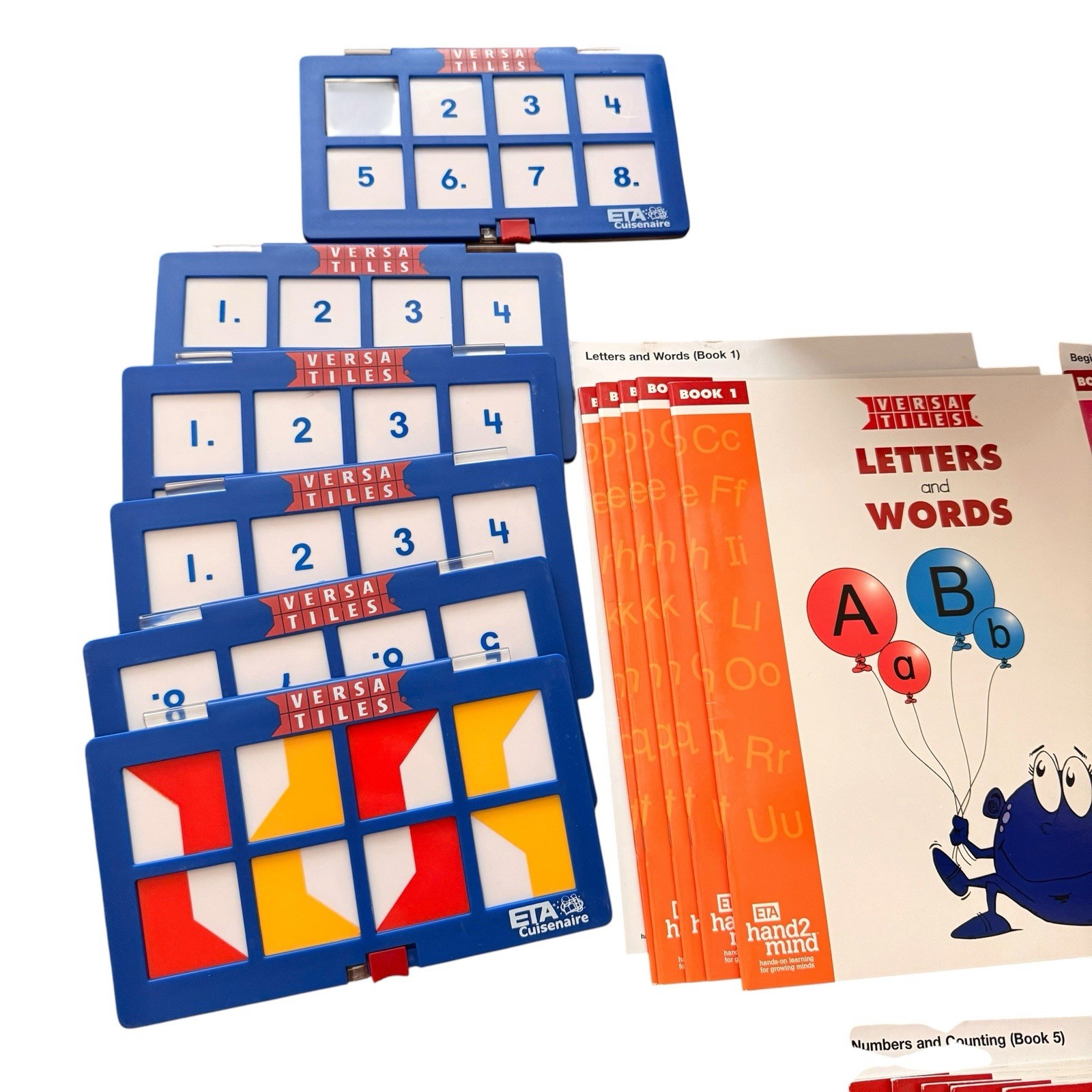 ETA Cuisenaire Versa Tiles Kindergarten Math Reading 40 Books 9 Cases Teacher