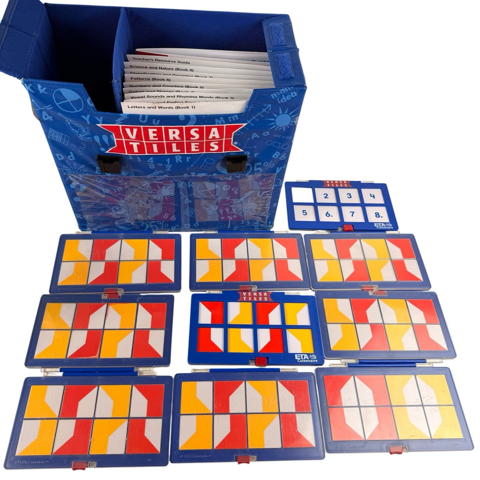 ETA Cuisenaire Versa Tiles Kindergarten Math Reading 40 Books 9 Cases Teacher