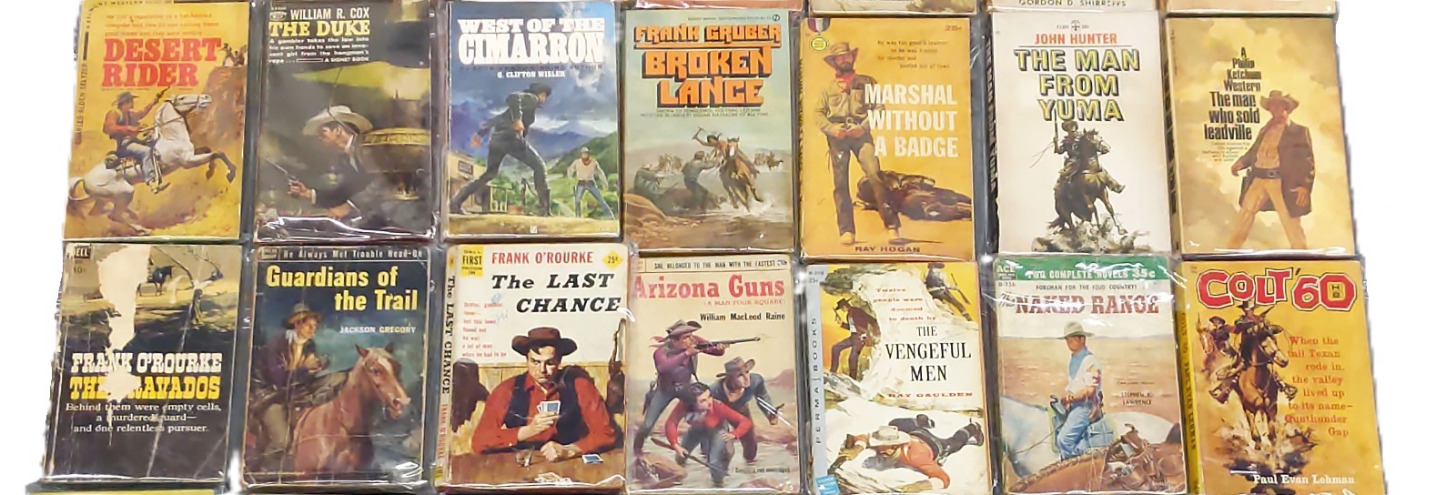 Lot of 49 Vintage Western Paperback Books Mixed Title/Authors
