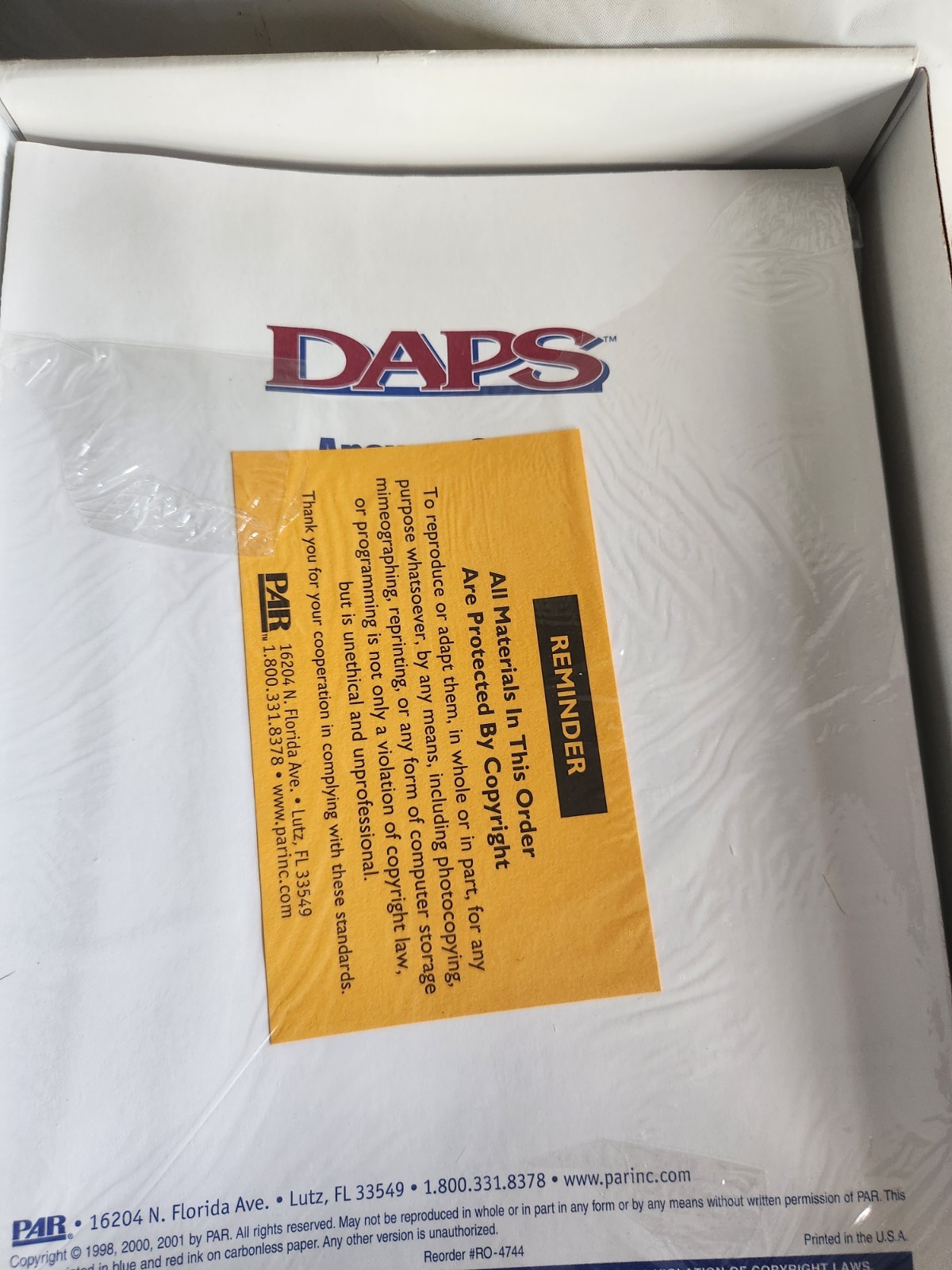 PAR 4741-KT Detailed Assessment of Posttraumatic Stress (DAPS) Complete Kit