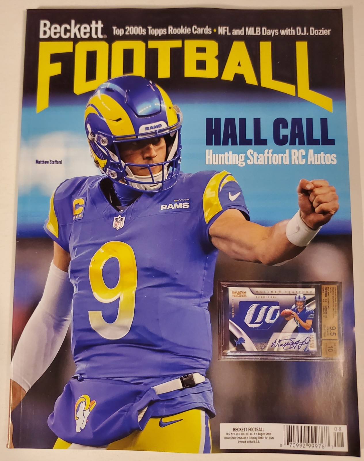 BECKETT FOOTBALL – MATTHEW STAFFORD – AUGUST 2026