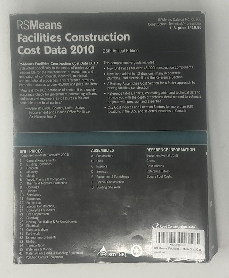RSMeans Facilities Construction Cost Data 25th Annual Edition 2010 E6
