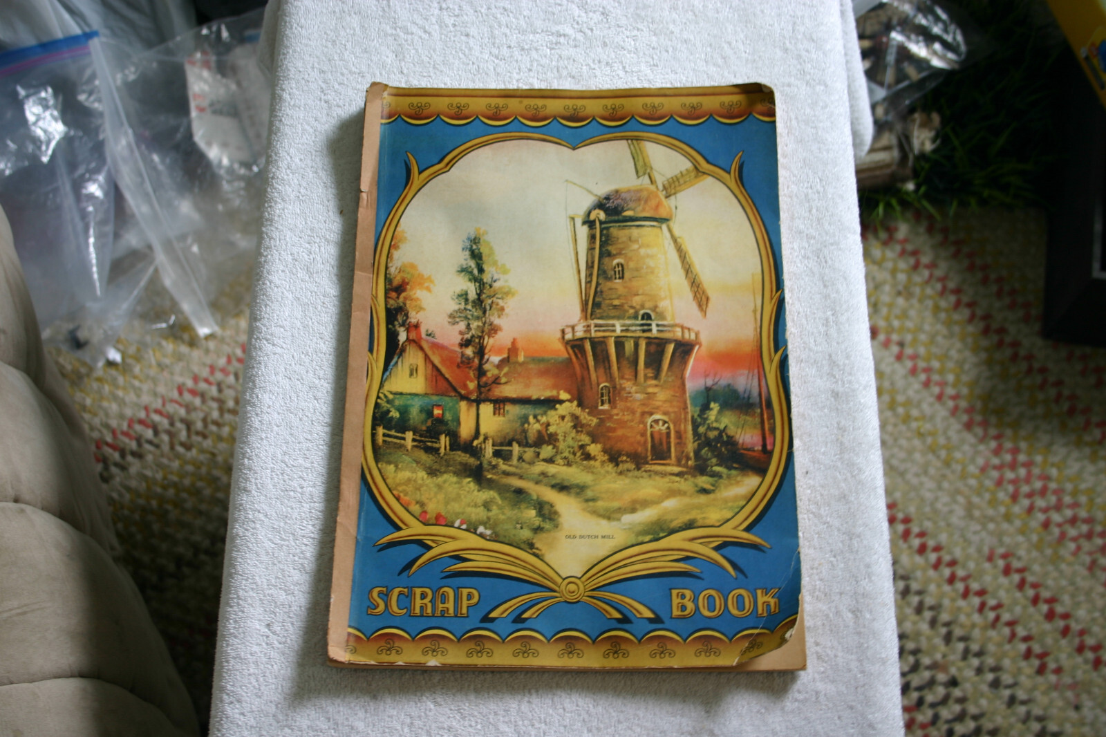 Vintage Dutch Windmill Scrap Book Unbranded 15&Prime; x 10.5&Prime;