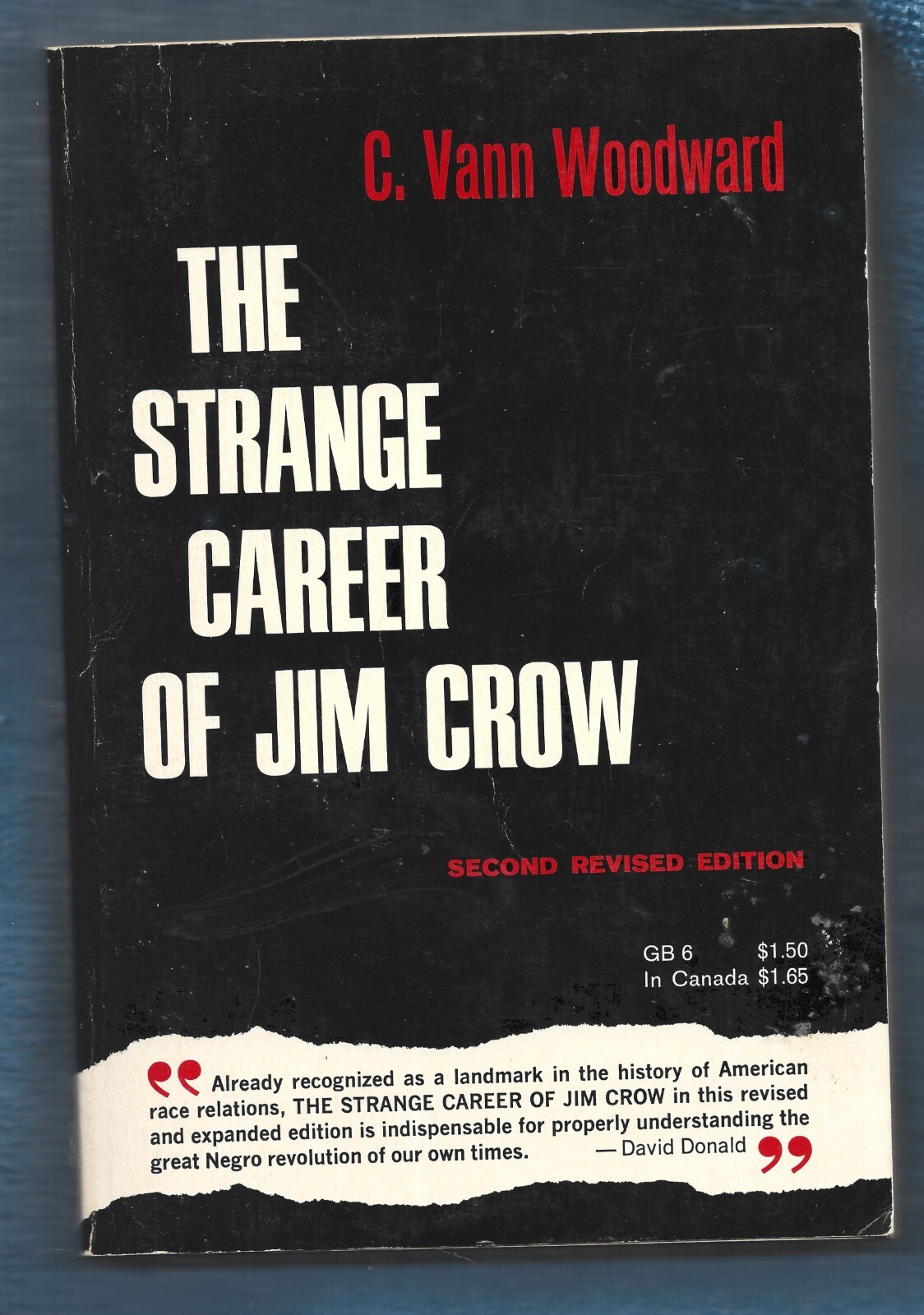 The Strange Career of Jim Crow PB-1969-2nd Revised-C. Vann Woodward-205 pages