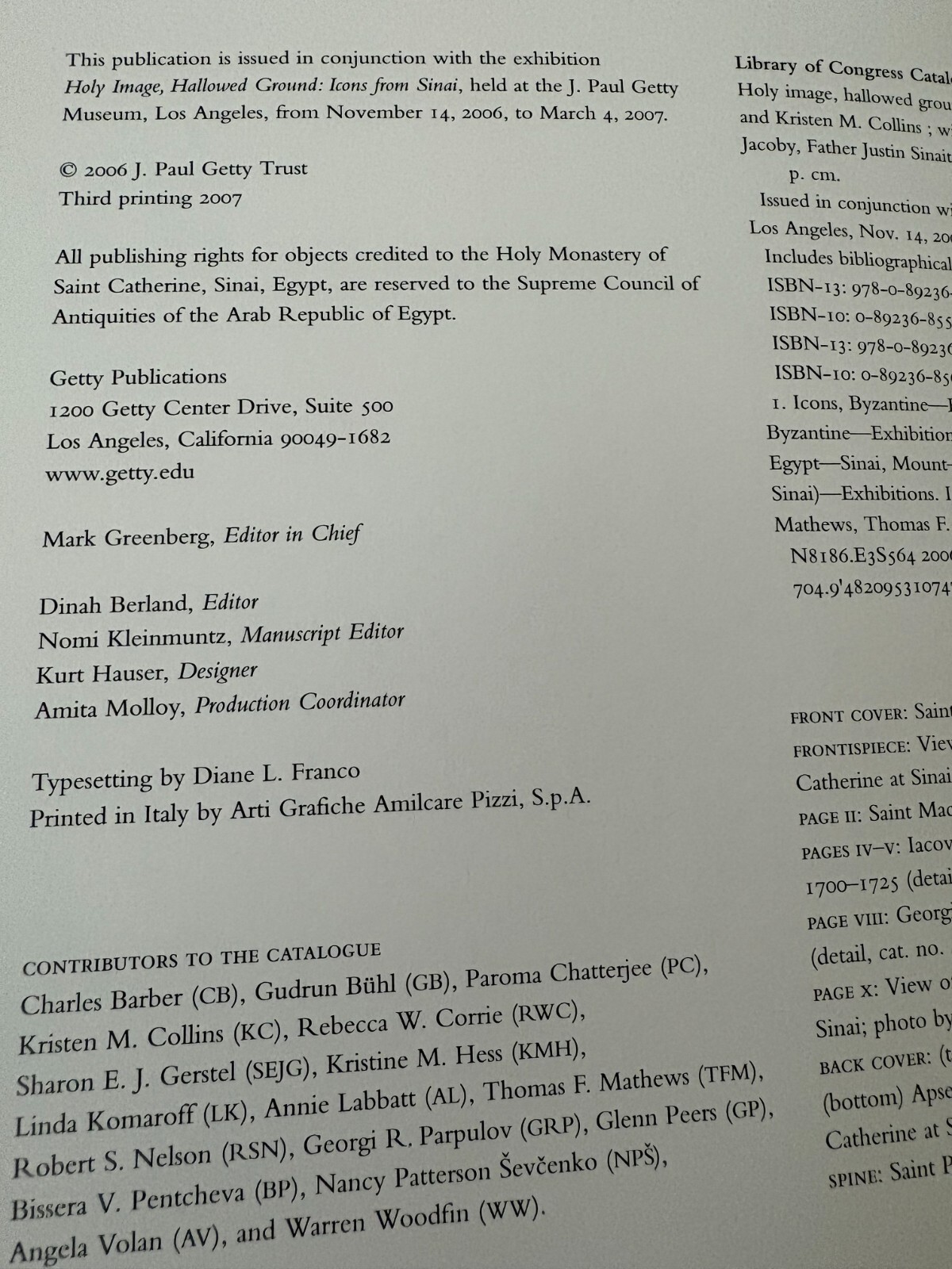 Holy Image Hallowed Ground ICONS FROM SINAI, Third Printing 2007