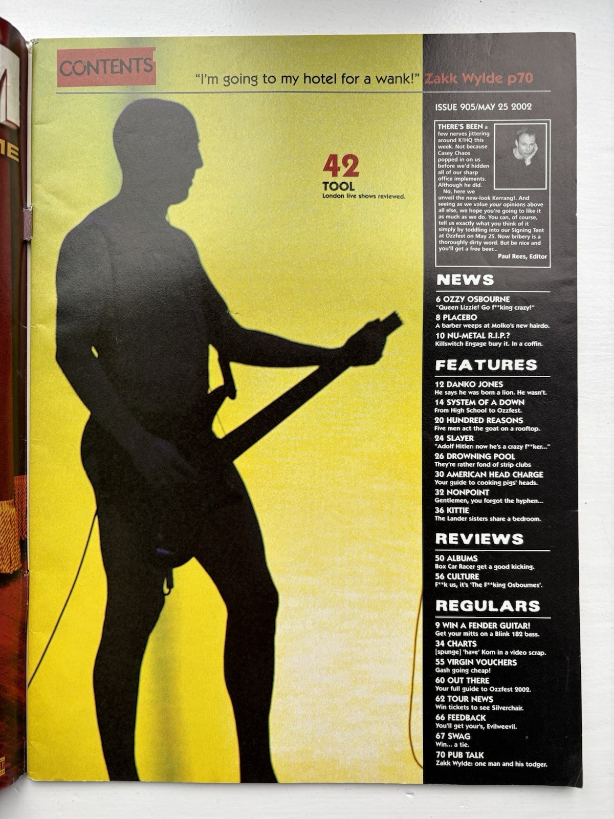 Kerrang Magazine Issue Number 905 May 25th 2002 System Of A Down Etc