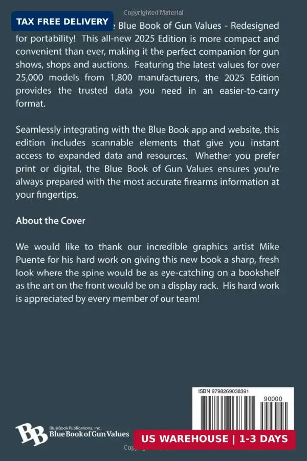Blue Book of Gun Values 2025 Edition Price Guide, Second Issue