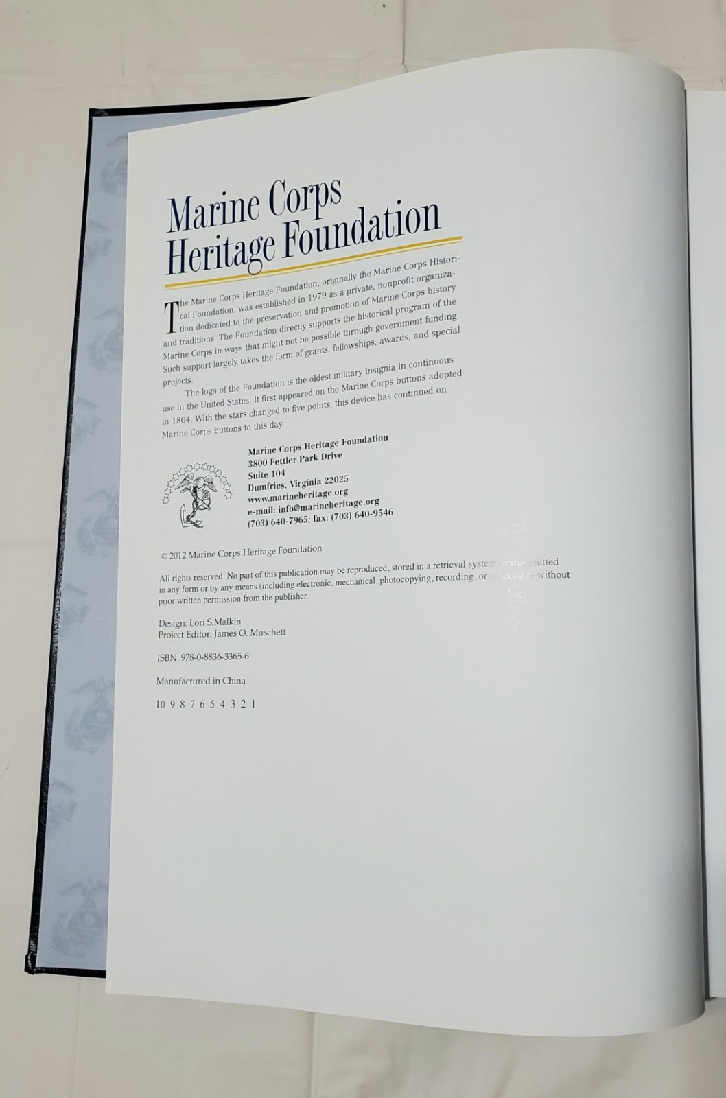 THE MARINES Marine Corps Heritage Foundation Book 2012 Illustrated Pre-owned