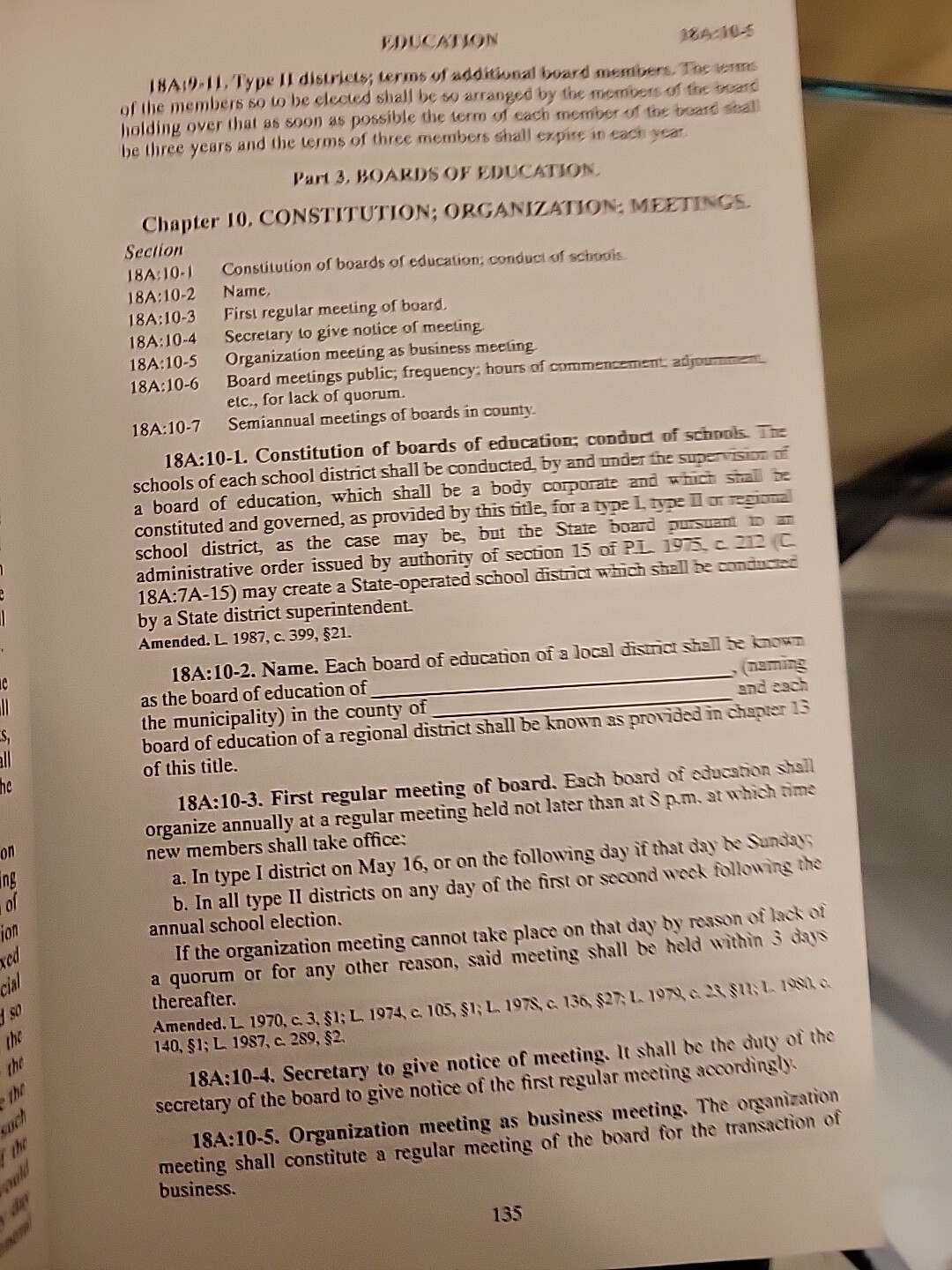 New Jersey Statutes, Title 18A EDUCATION (1994) – Gann LAW Books Newark NJ RARE