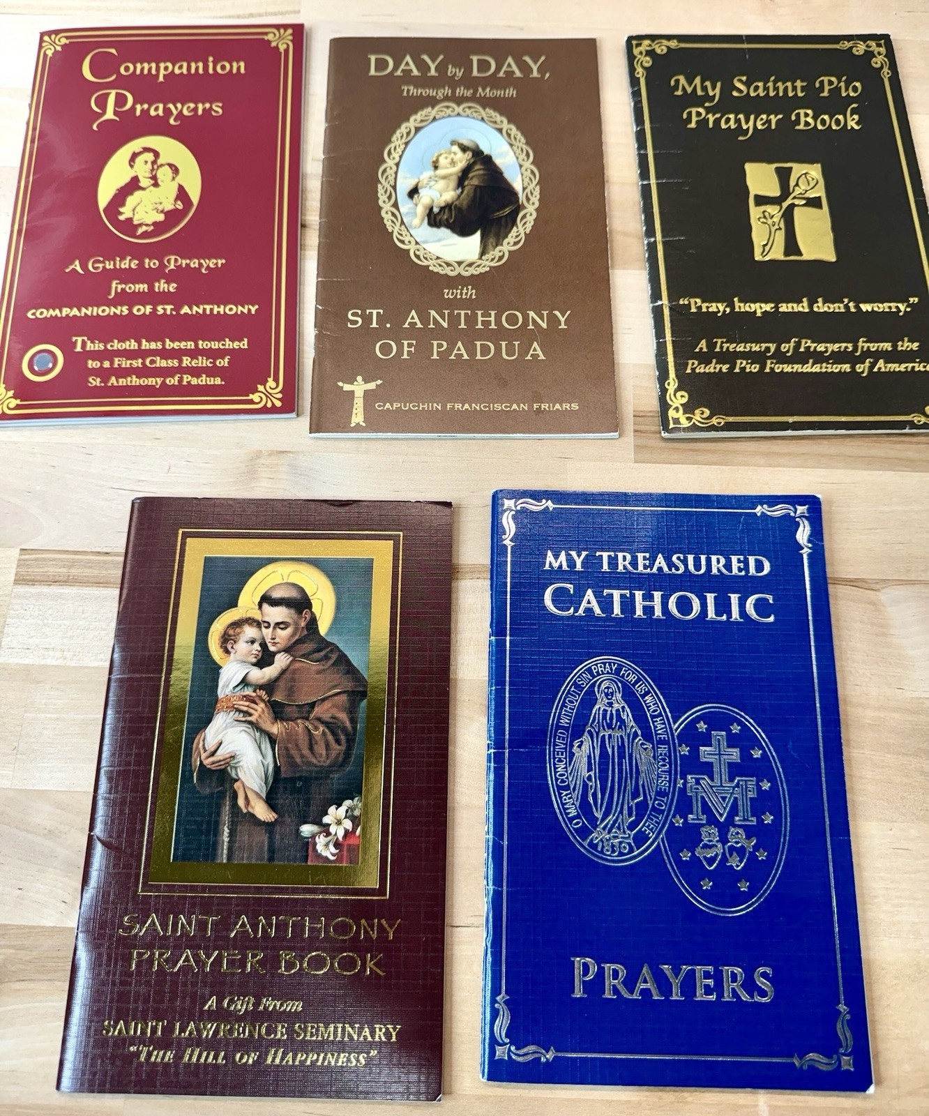 Catholic Prayer Books Lot of 5 Treasured Saint Anthony Saint Pio Prayer Guide