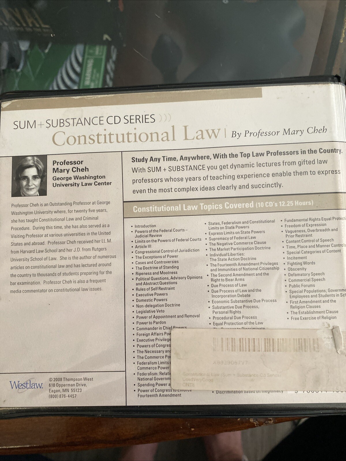 SUM & SUBSTANCE – CONSTITUTIONAL LAW AUDIO CD SERIES A. MILLER 7th ED 12.25 HRS
