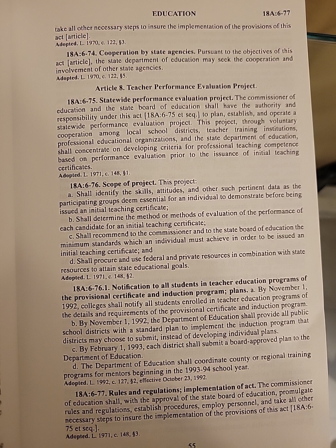 New Jersey Statutes, Title 18A EDUCATION (1994) – Gann LAW Books Newark NJ RARE