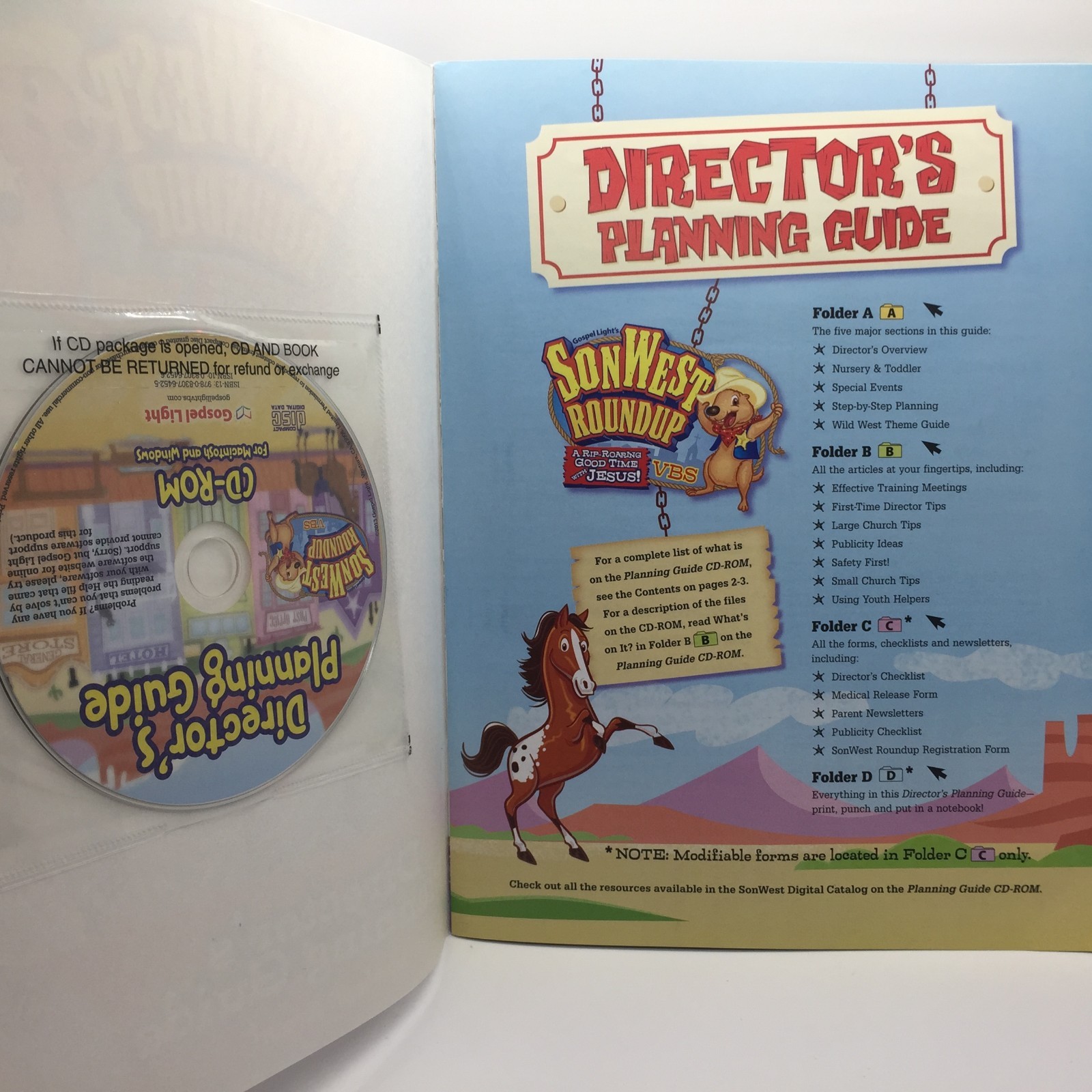 SonWest Roundup: Director&rsquo;s Planning Guide VBS Reproducible CD-Rom Free Ship