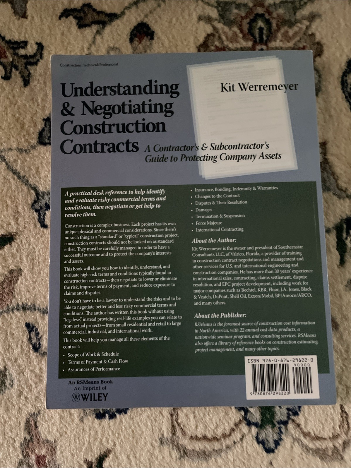 Rsmeans Ser.: Understanding and Negotiating Construction Contracts : A…