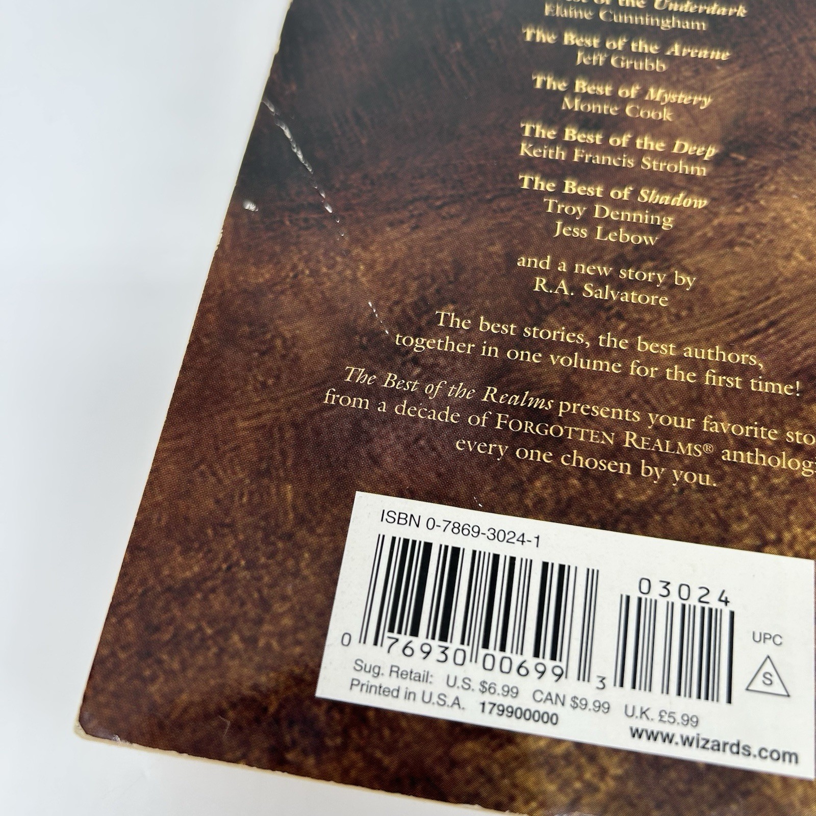 Forgotten Realms The Best Of The Realms Vol. 1 PB 2003 TSR 1st Print Salvatore