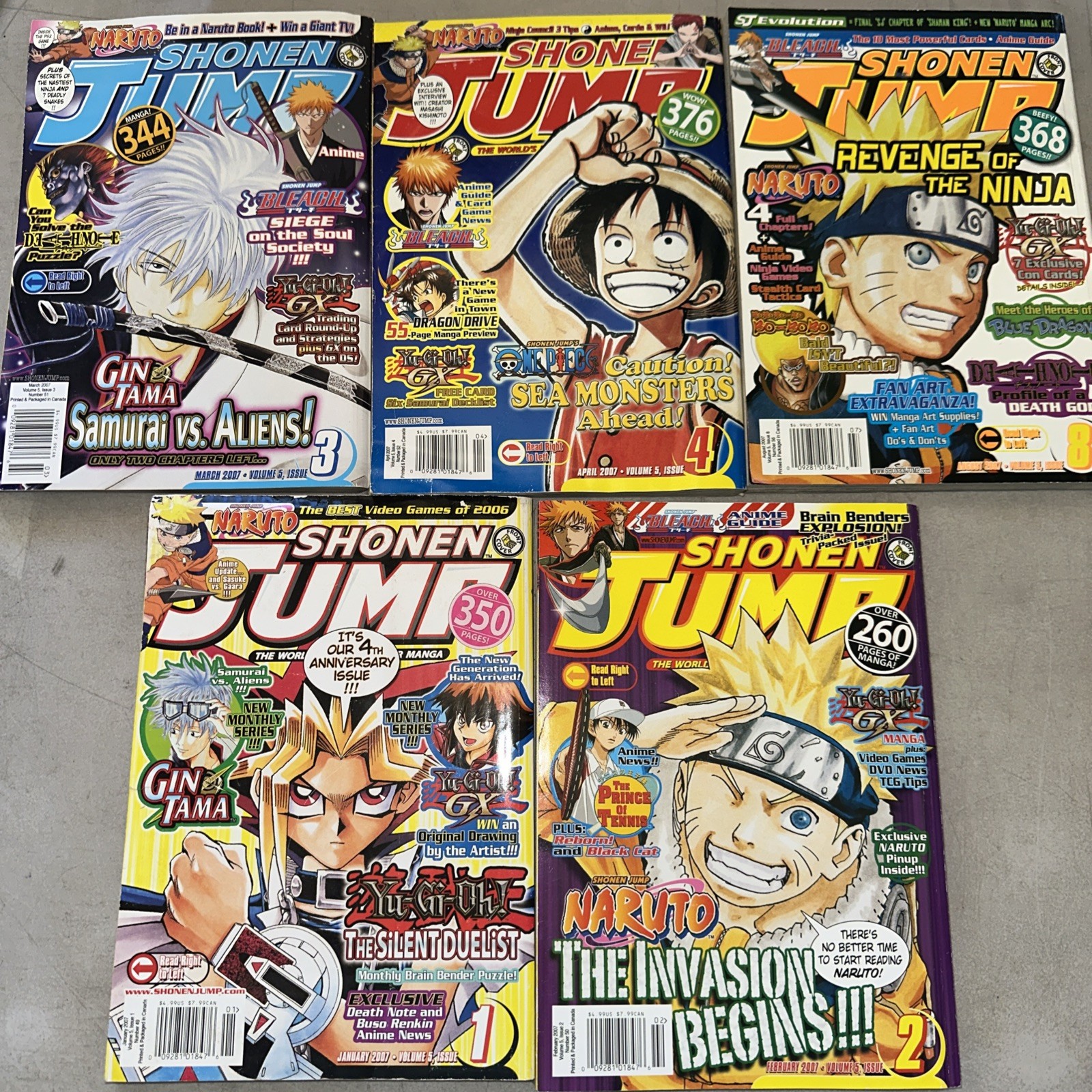 Vintage Lot of 18 Shonen Jump Manga Magazine 2003 2005 2006 2007