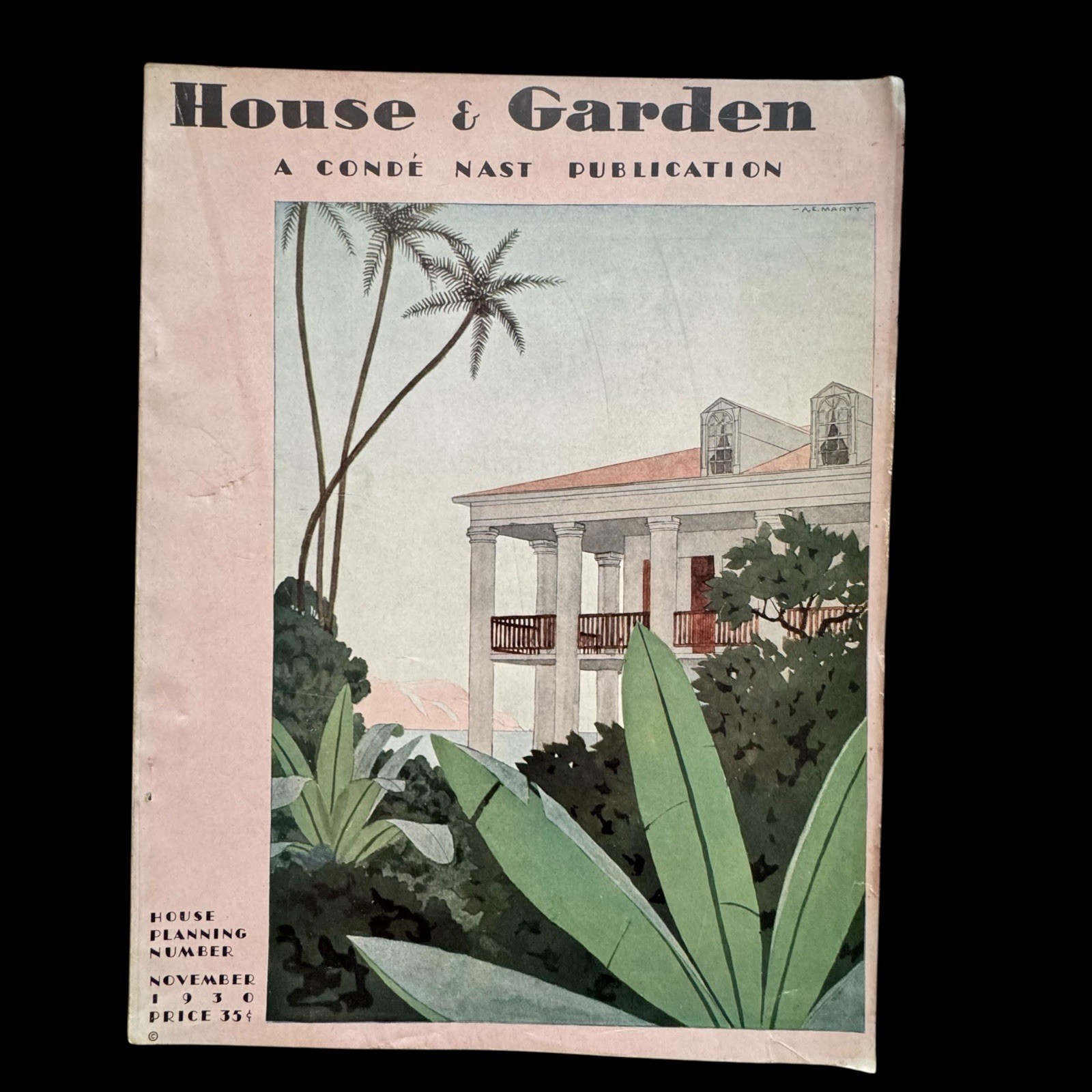 House and Garden Conde Nast Magazine Nov 1930 Art Deco Cover A.E. Marty Vintage