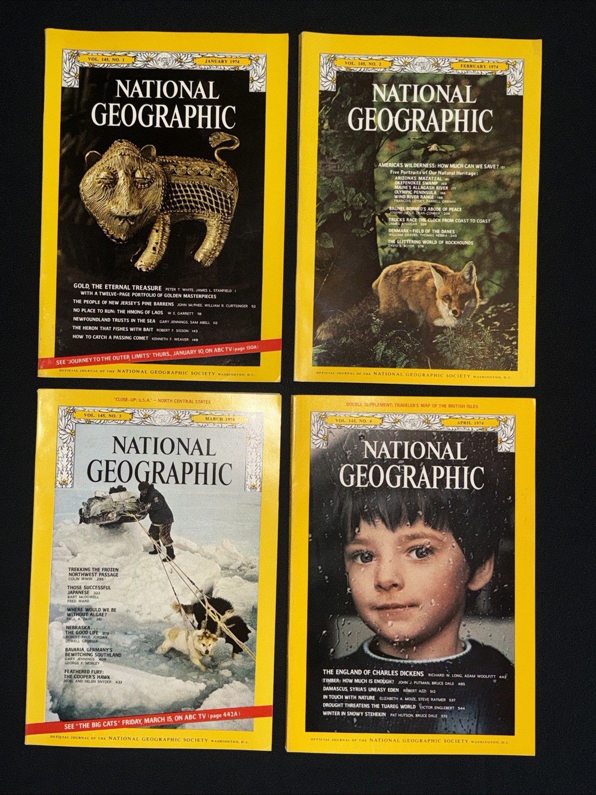 COMPLETE SET OF 1974 NATIONAL GEOGRAPHIC MAGAZINES ~~ 51 YEARS OLD!!! + 5 MAPS