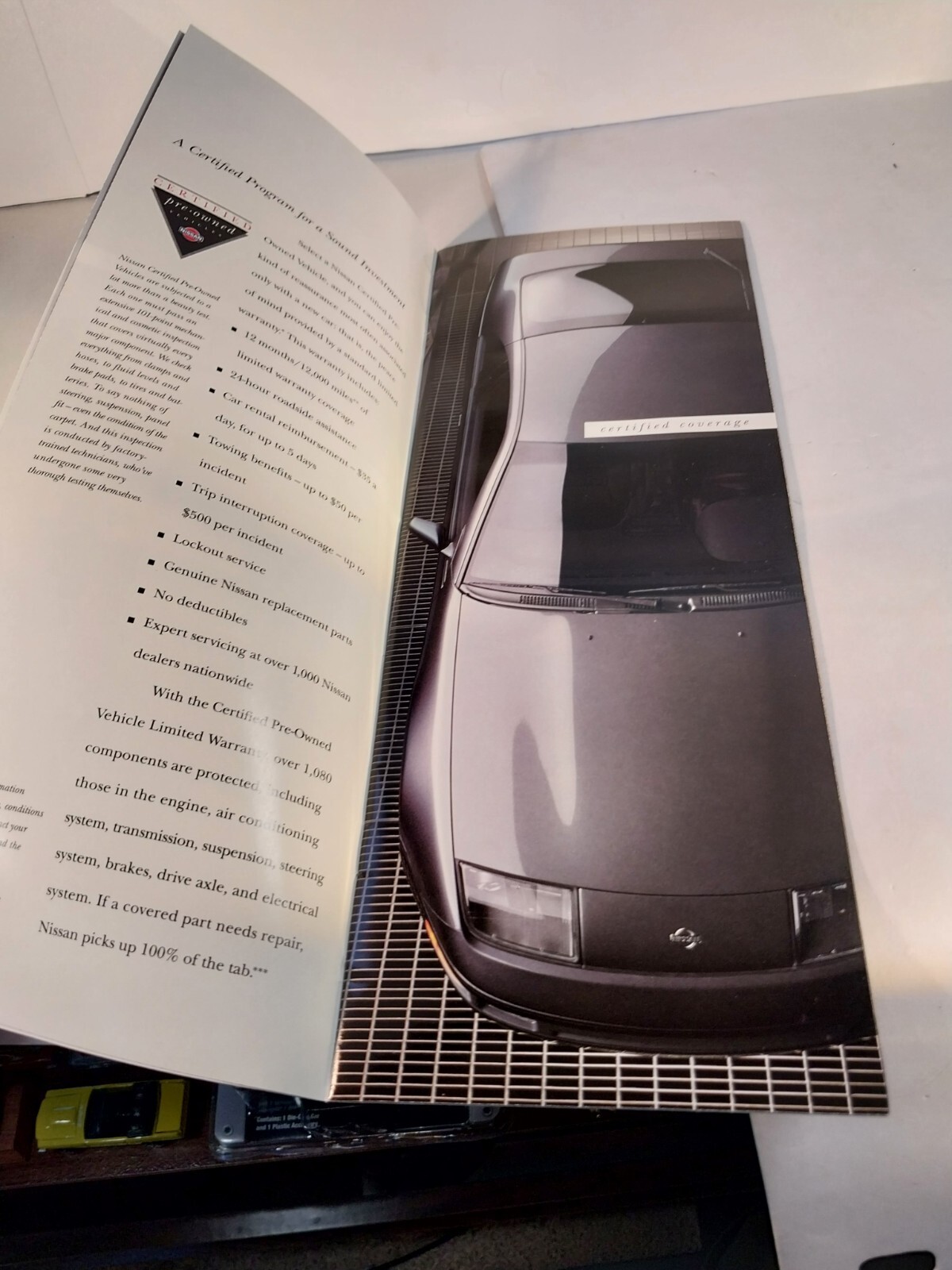 Nissan 1995 Pre-Owned Vehicle Program brochure. 12.25&Prime; x 4.75&Prime;. 20 pp. Nice.