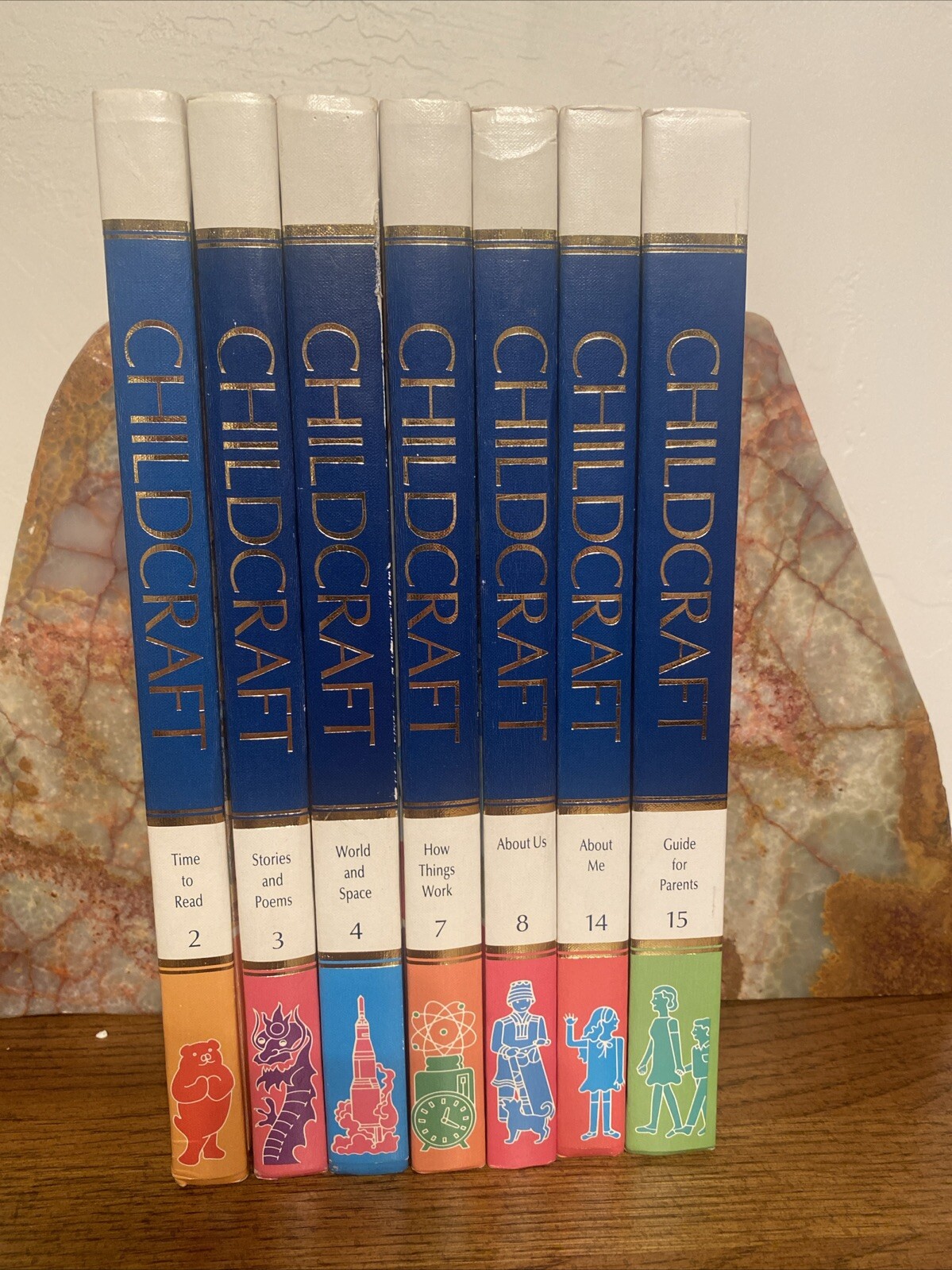 Childcraft How and Why Library Lot Of 7 Hardcover Volumes 2,3,4,7,8,14,15. 1988
