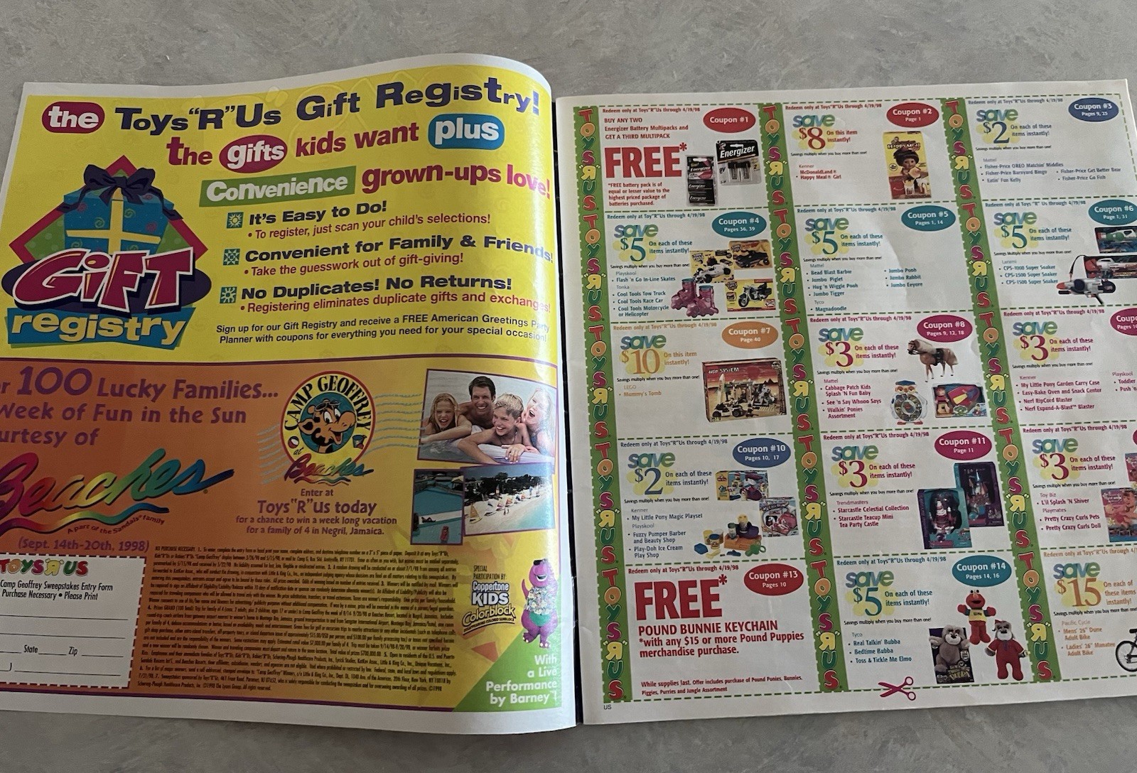 Toys R Us Catalog March 1998 Barbie, N64, PS1, Etc Ads RARE 47 Pages Intact!!