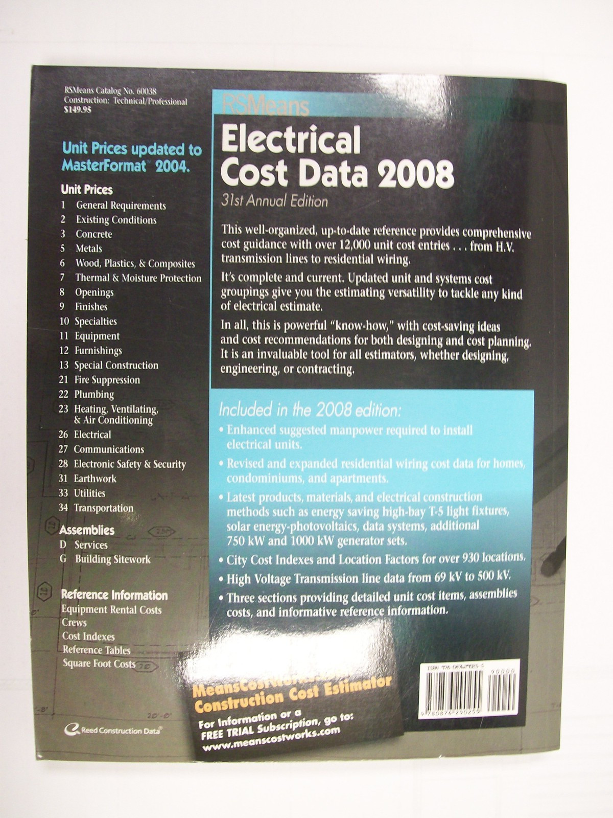 RS Means Electrical Cost Data 2008 2012 2014 2017 RSMeans Annual Editions