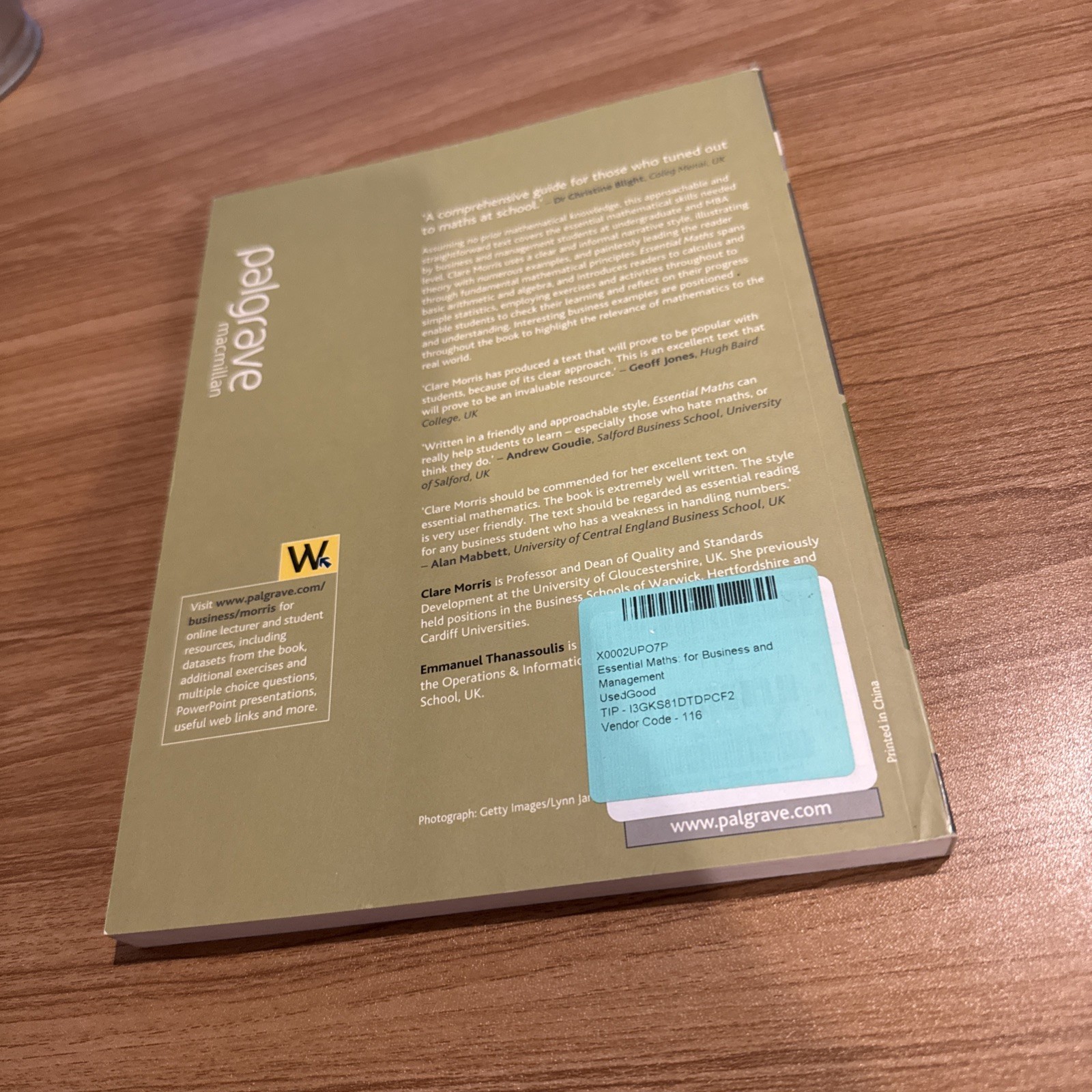 Essential Maths : For Business and Management by Clare Morris (2005)