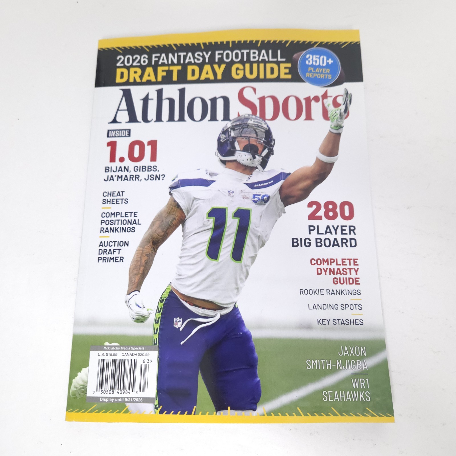 Athlon Sports 2026 Fantasy Football Draft Day Guide Magazine Jaxon Seahawks